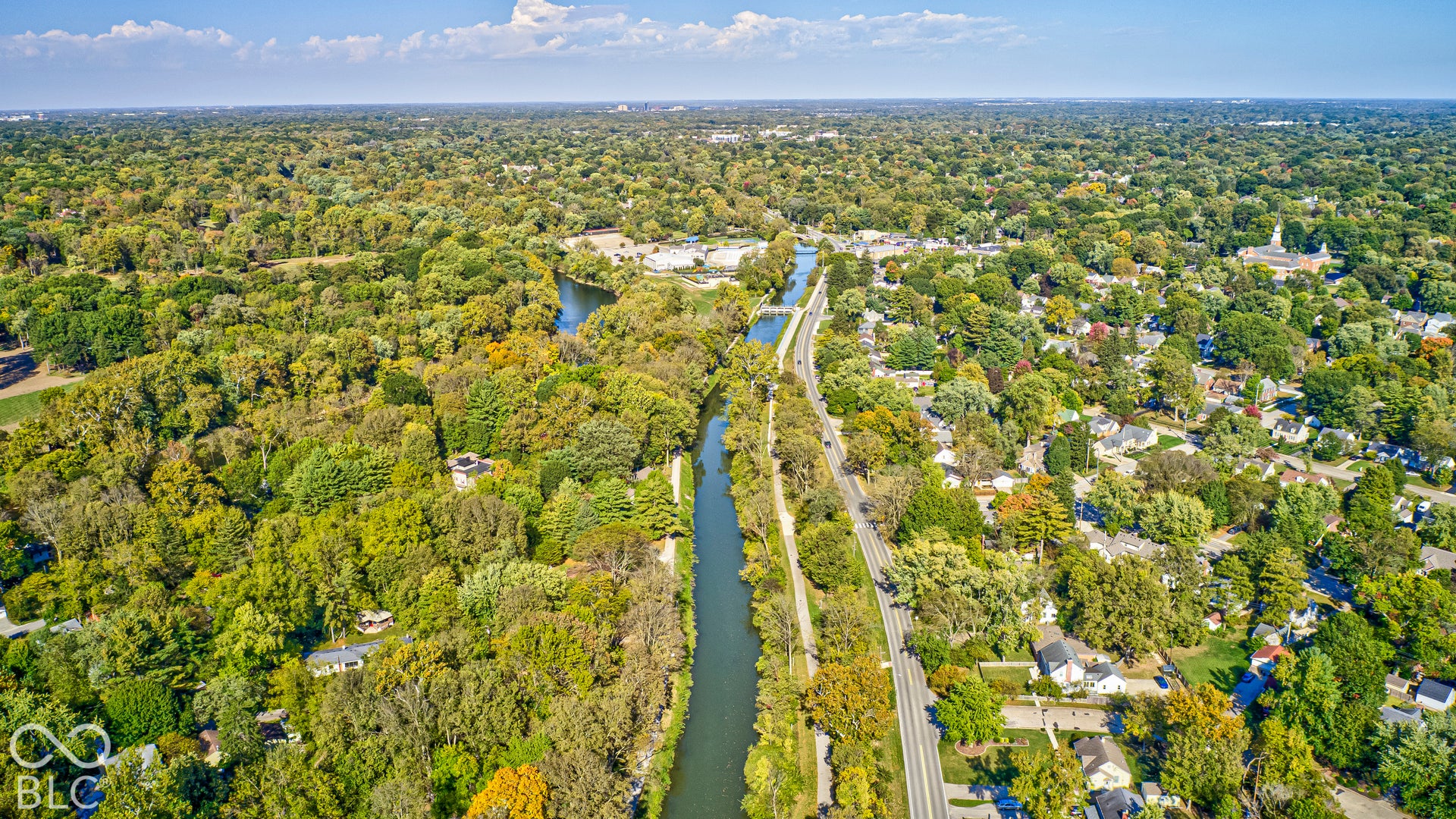 The Central Canal Towpath, minutes from the home, links to Broad Ripple Village and miles of trail.