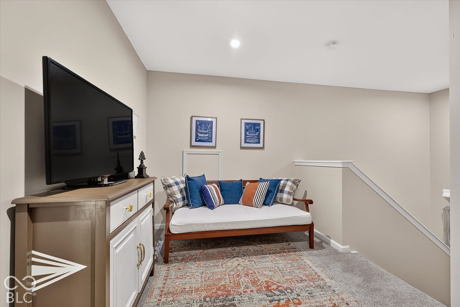 Upstairs is loft with plenty of room for guests or relaxing