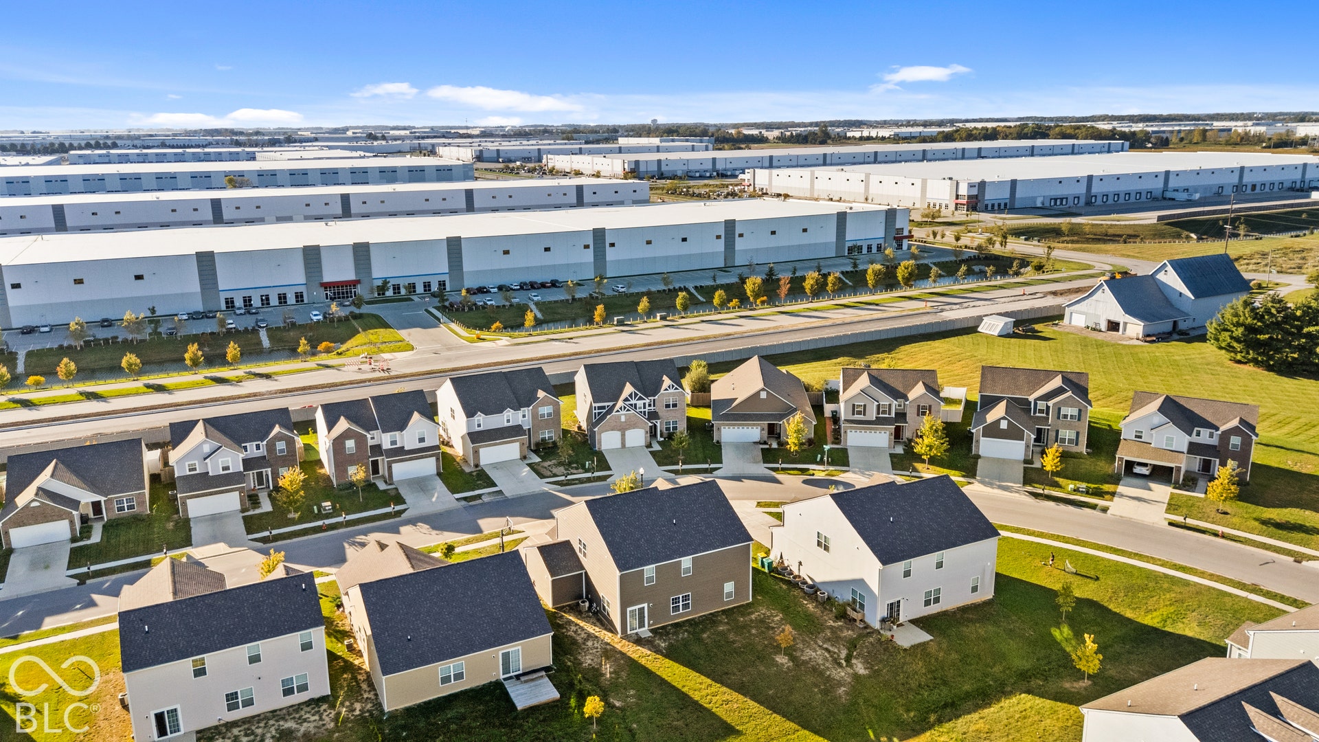 Residential neighborhood featuring a variety of single-family homes with attached garages