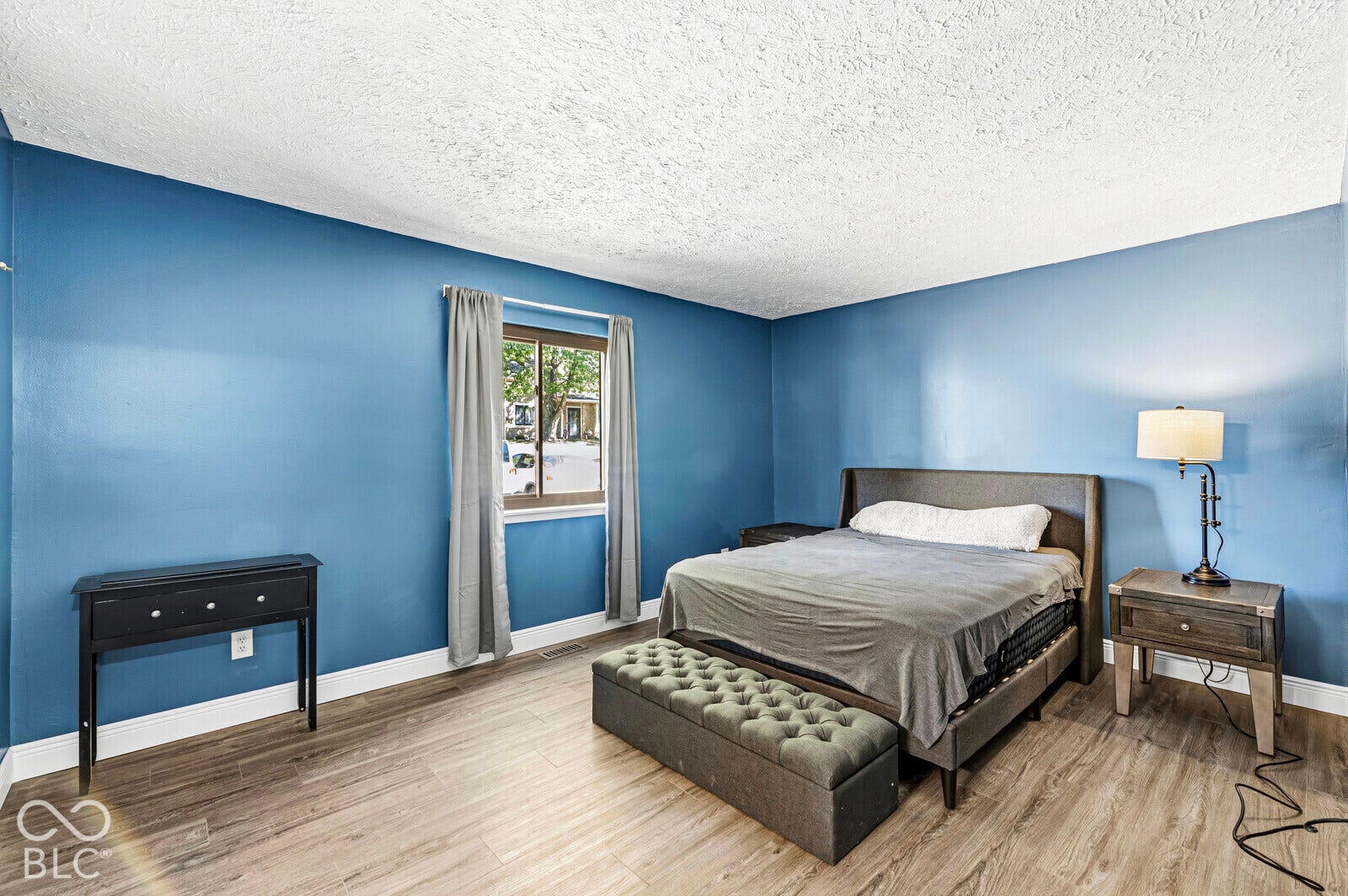 Wood-finish flooring throughout