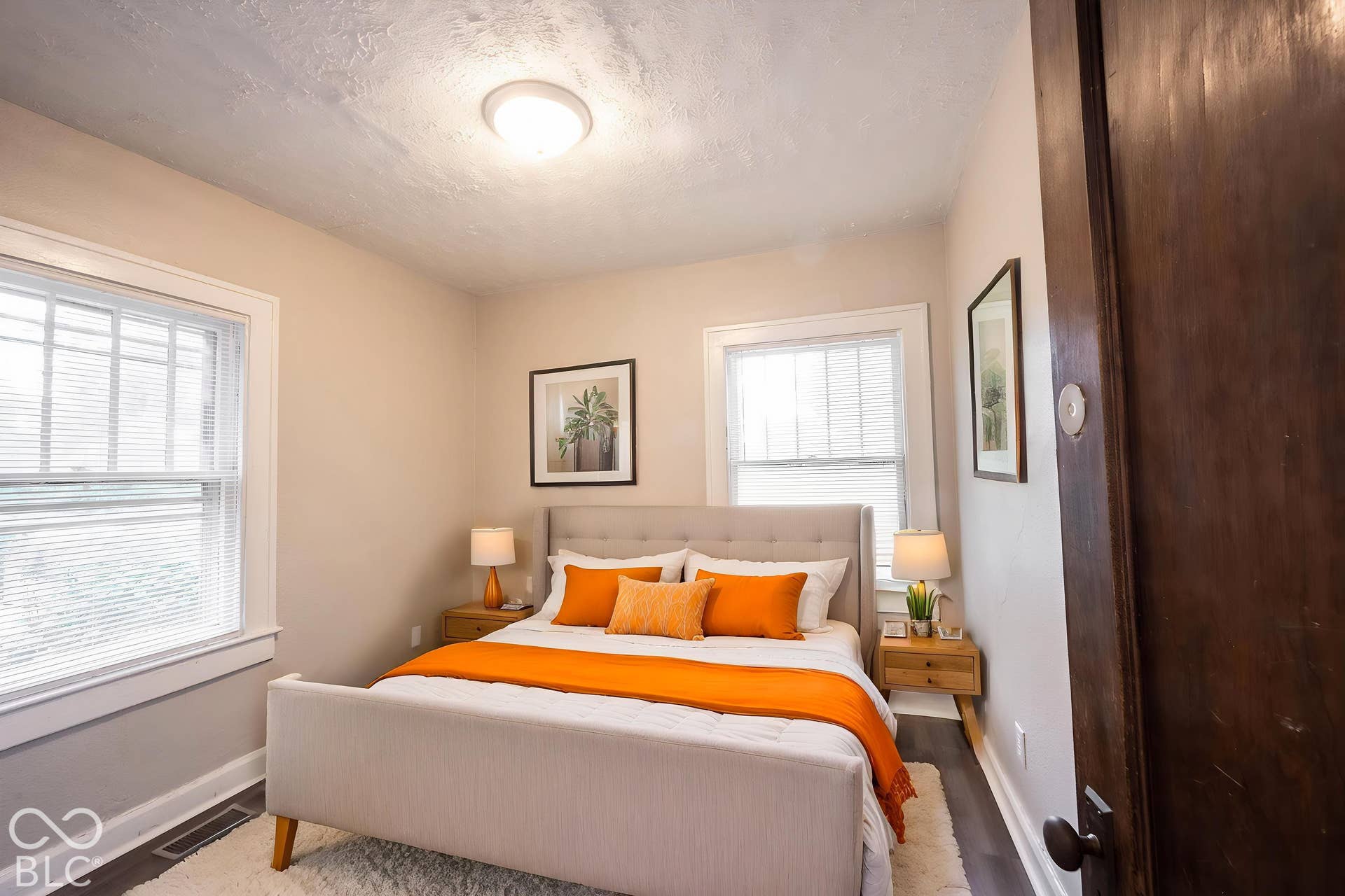 Warm-toned wall paint throughout
