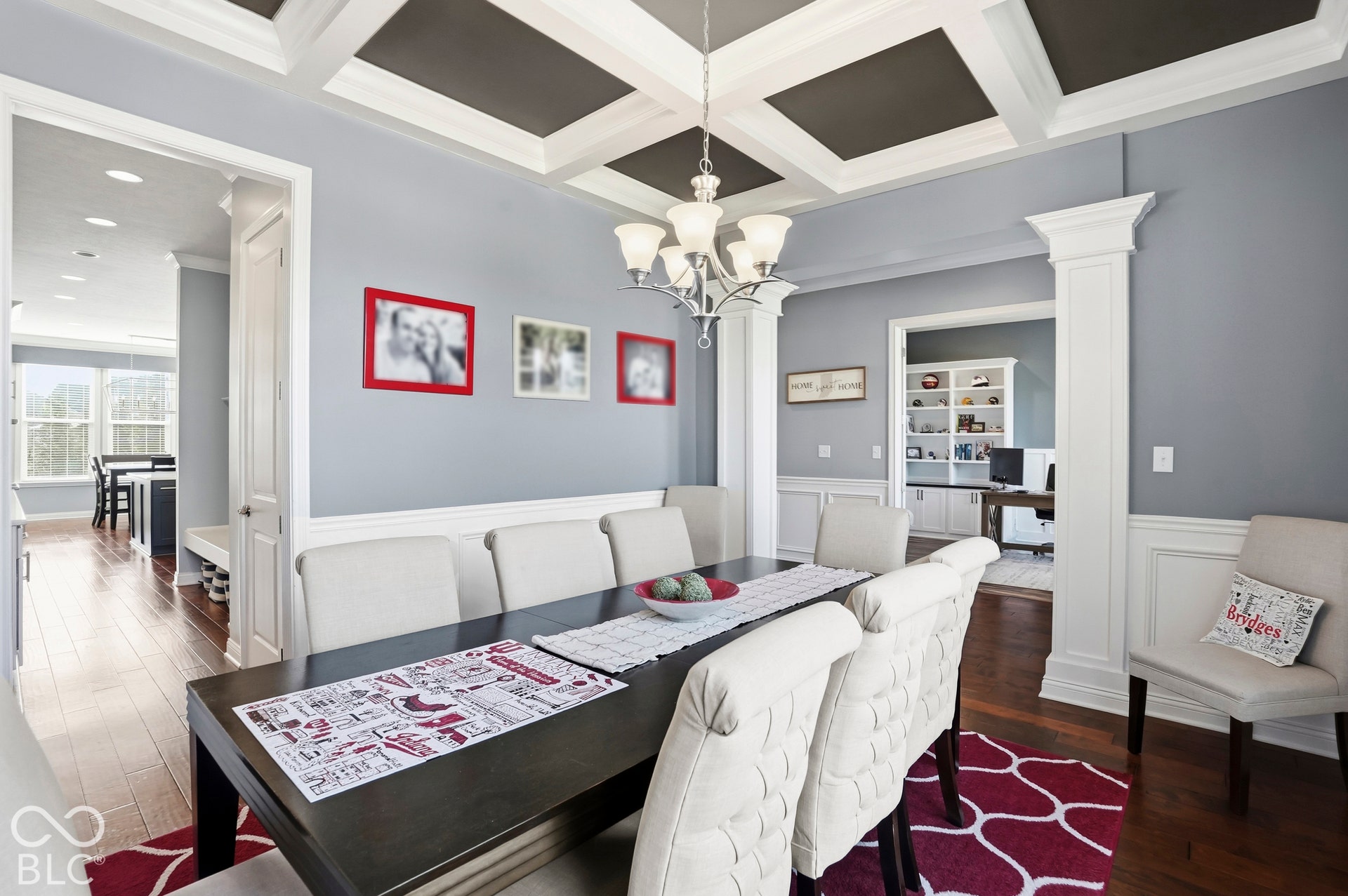 Dining Room with Coffered Ceiling