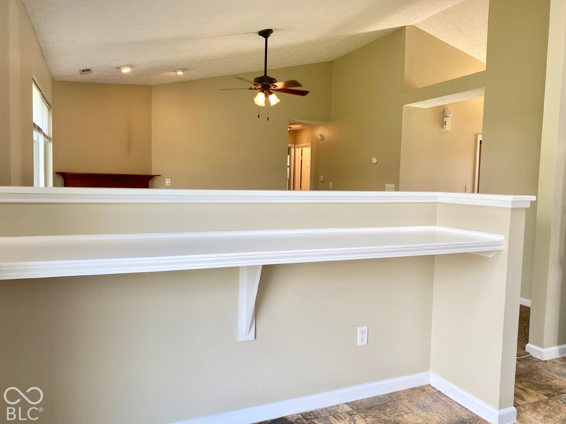 3911 Bonn Drive, Indianapolis, IN 46228 Vaulted ceiling with recessed lighting and ceiling fan