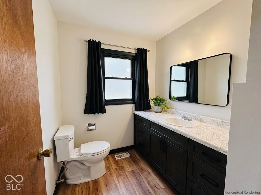 Virtually Altered - VIRTUALLY STAGED / CONCEPTUAL DESIGN: Illustration of potential finished space only. Property sold as-is; furnishings, fixtures, and finishes are not included. See preceding photo for actual current condition.