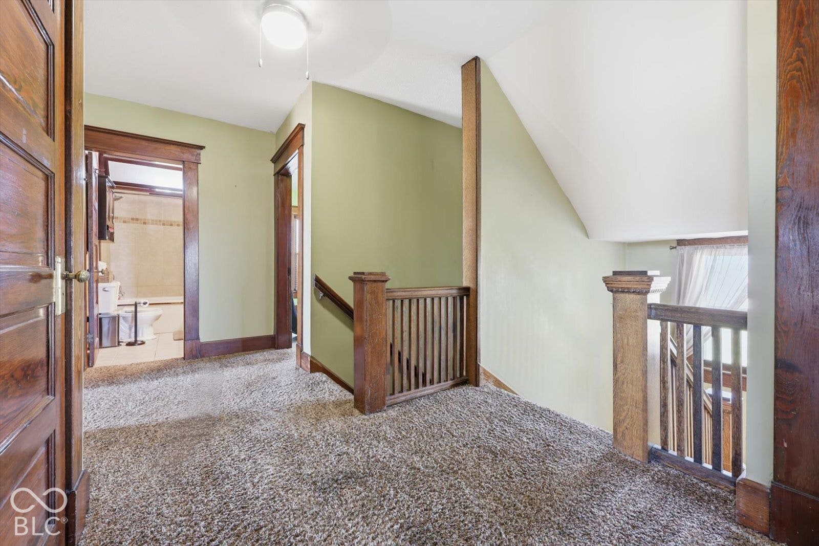 two stairways, back and formal front