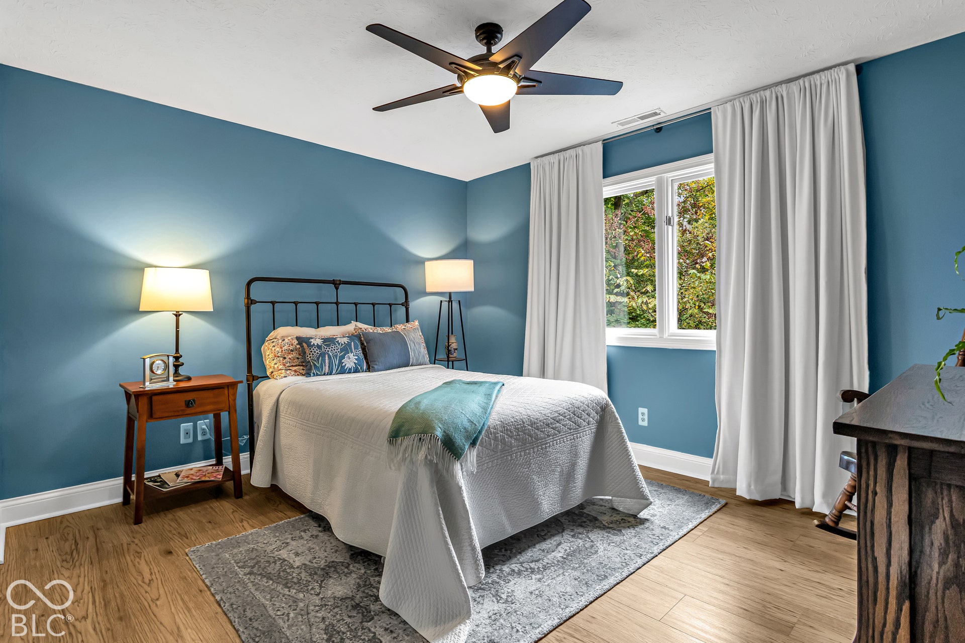Bedroom 2 with engineered hardwood flooring
