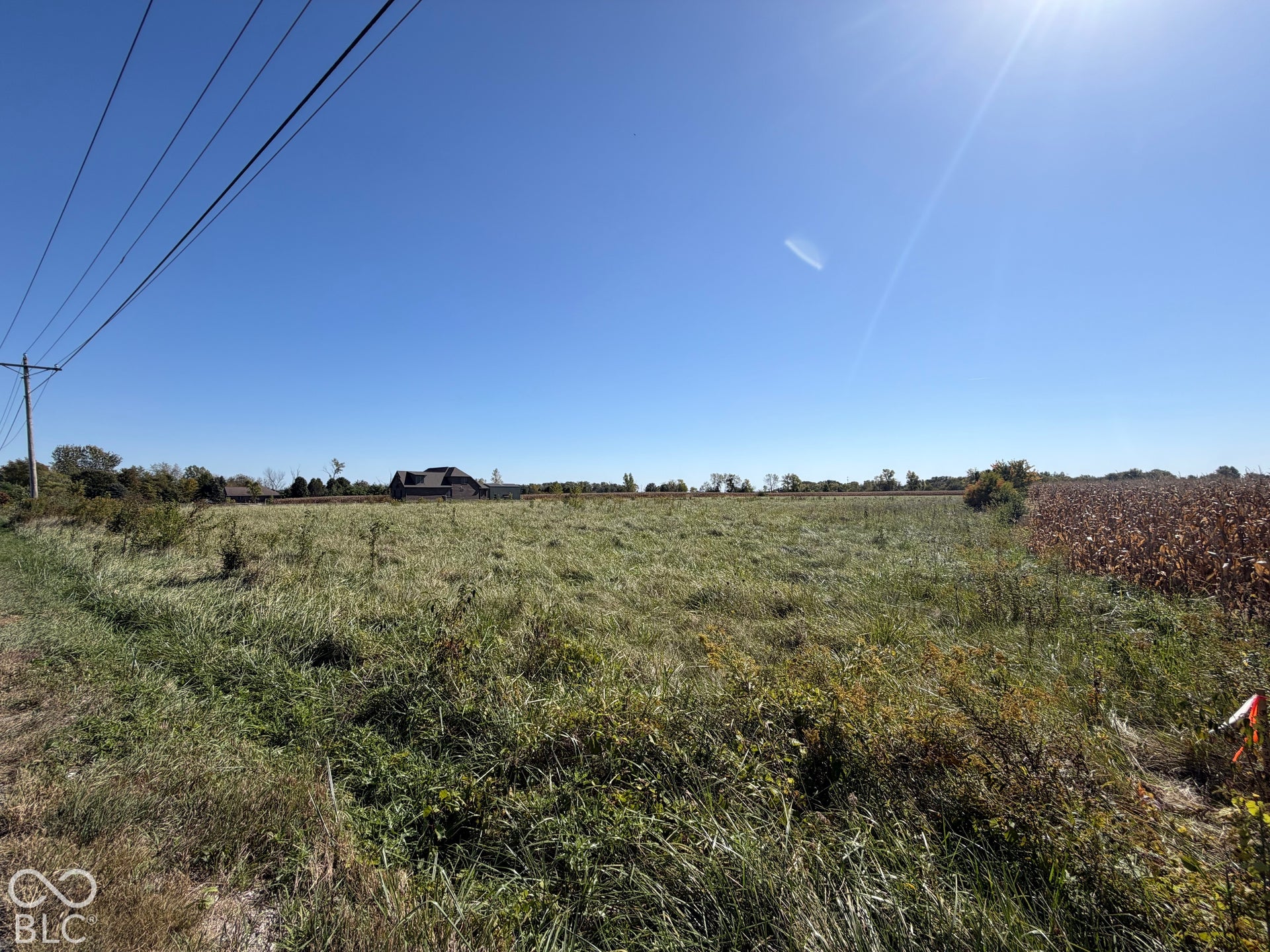 Right Angle from North West Corner of Property - Showing Overhead Wires
