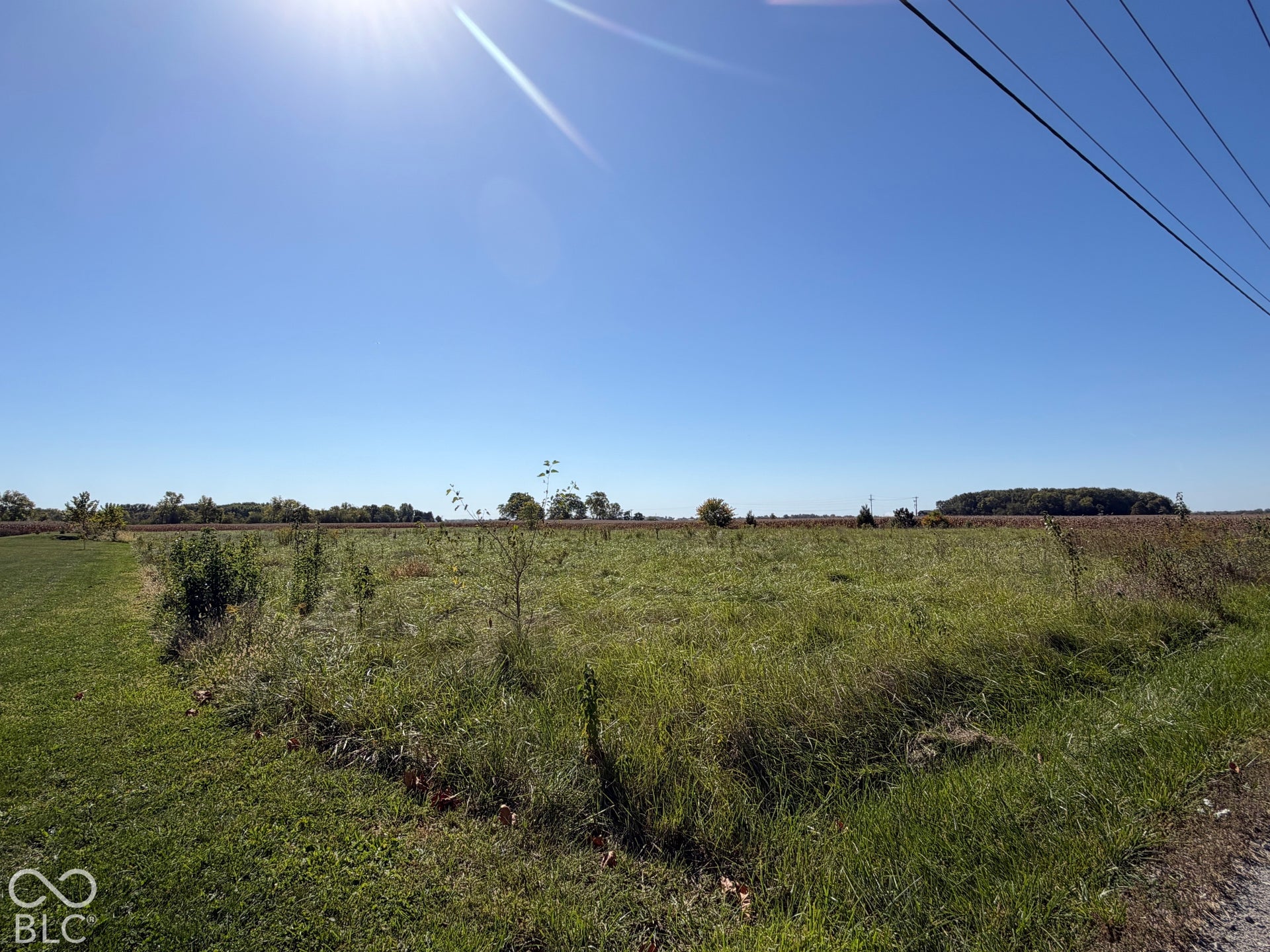 Left Angle from Front at North East Corner of Property - Showing Overhead Wires