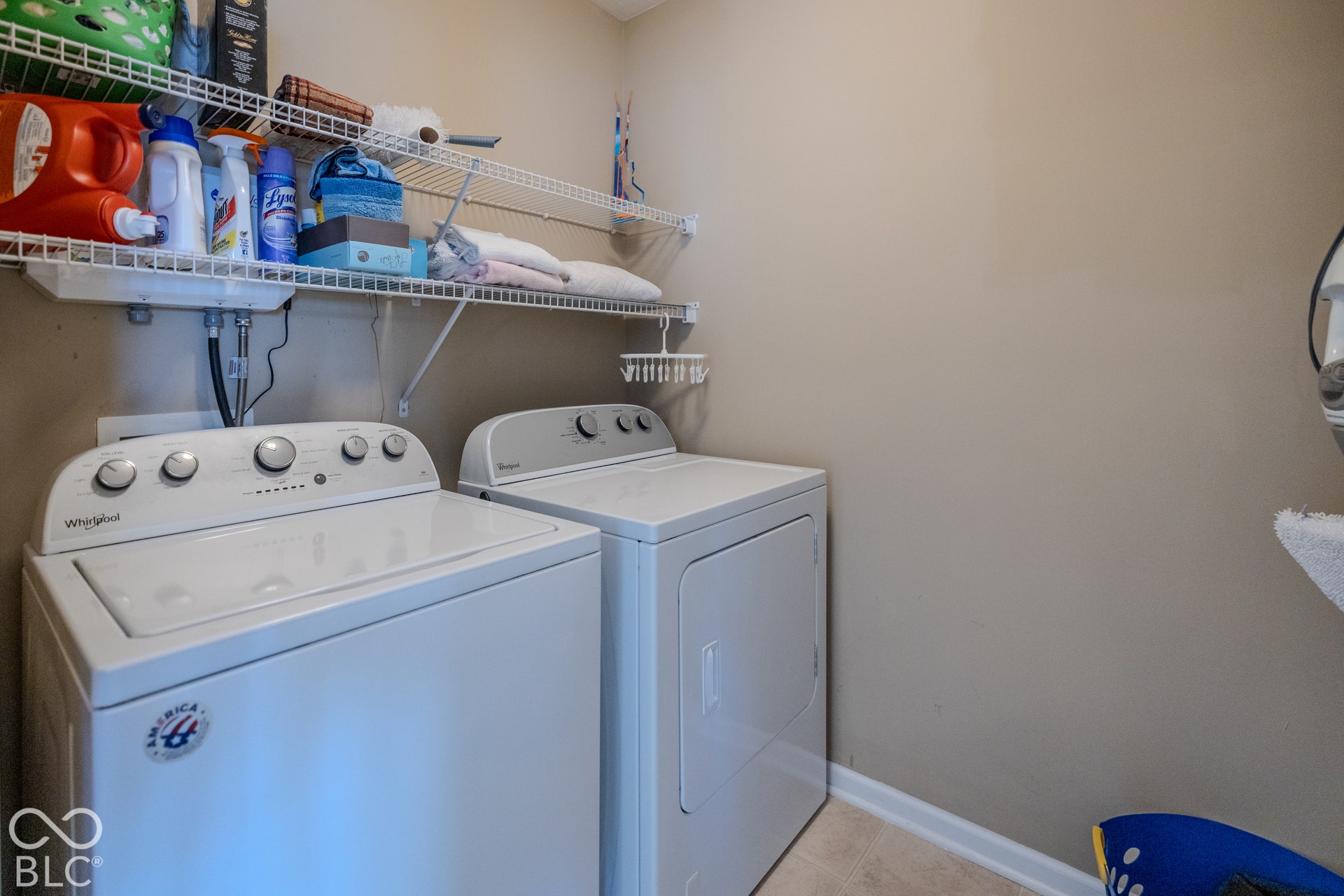 12046 Cowboys, Fishers, IN 46037 The upstairs laundry room is conveniently located and saves you from having to carry laundry to and from the main floor. The energy efficient gas dryer will save on your electric bill.