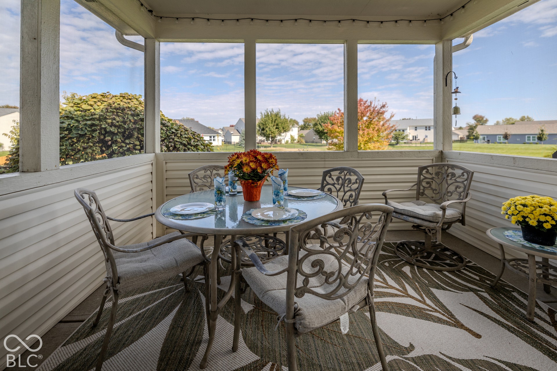 12046 Cowboys, Fishers, IN 46037 You will love spending time on the screened porch surrounded by lush landscaping and view of the pond.