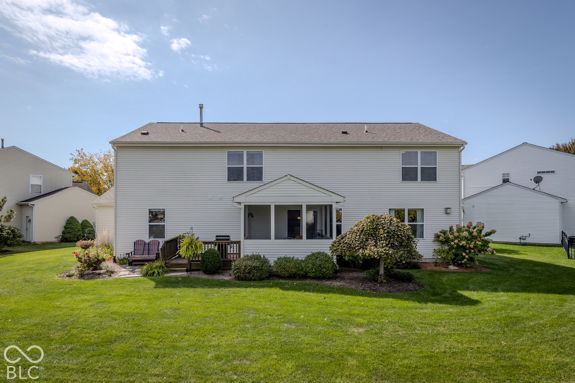 12046 Cowboys, Fishers, IN 46037 Low maintenance siding and lush landscaping set off the rear of this home.