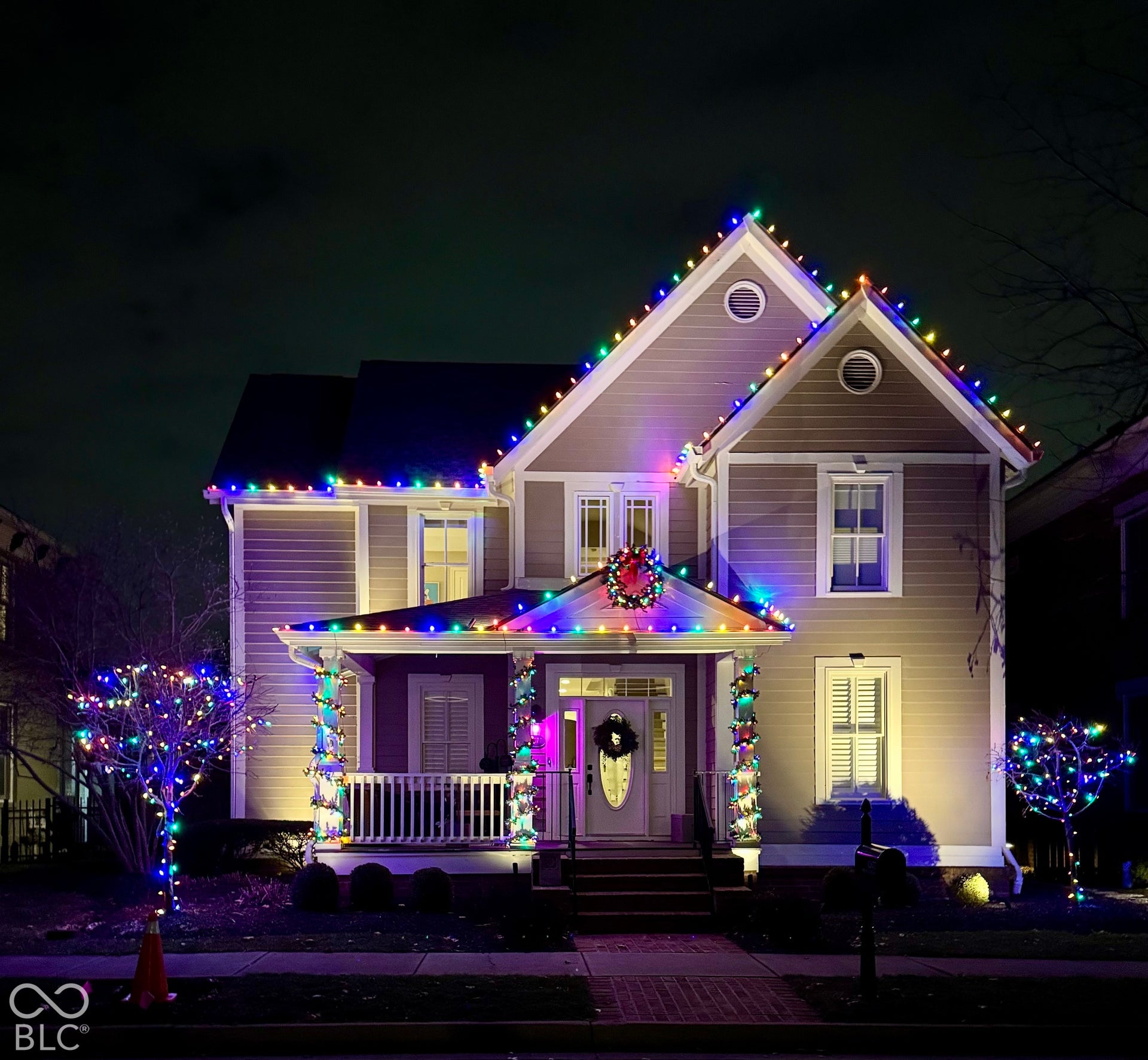 House with holiday lights