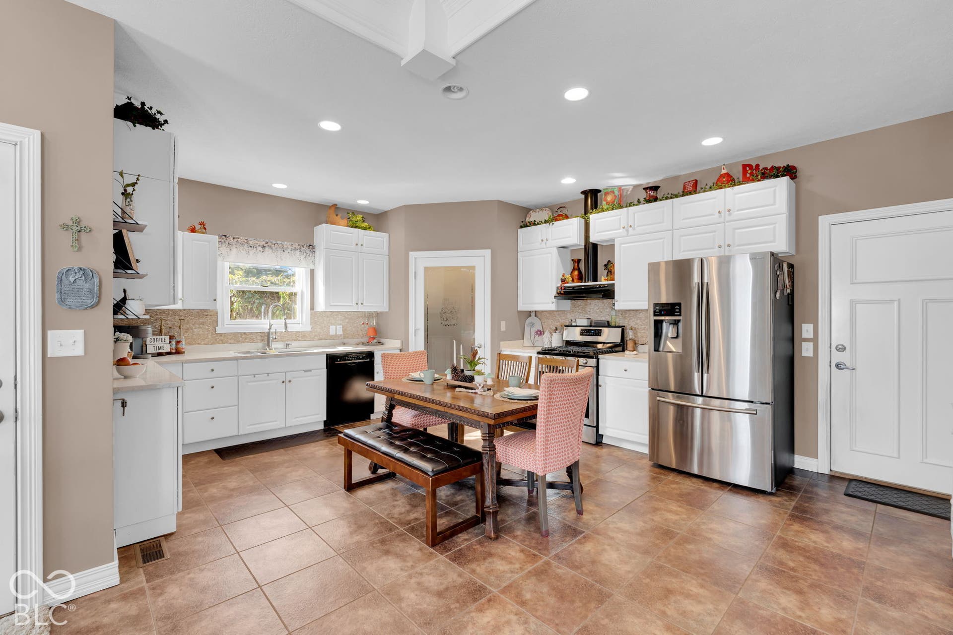 Eat-in kitchen with pantry.