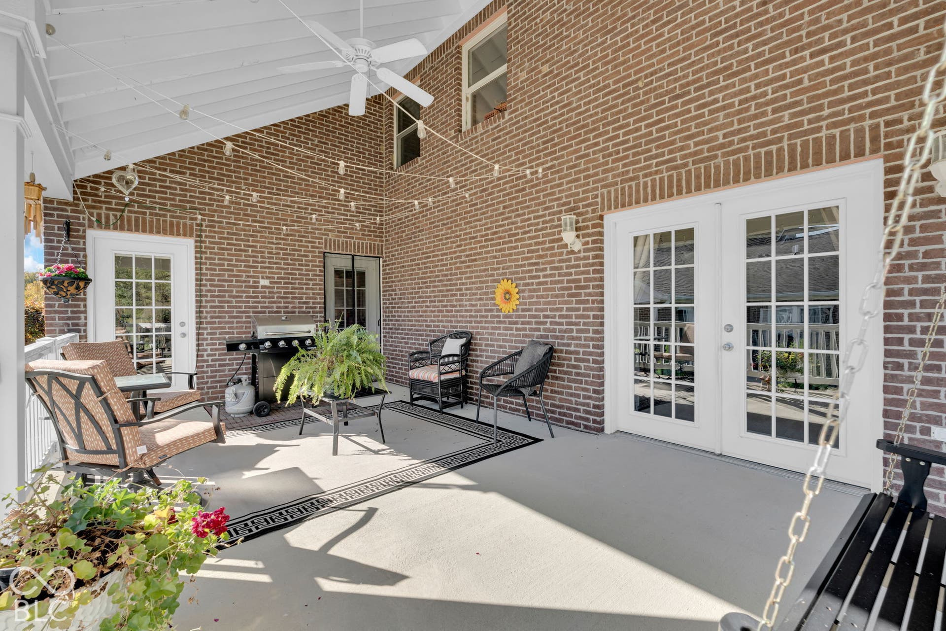 Multiple access points to back covered-patio.
