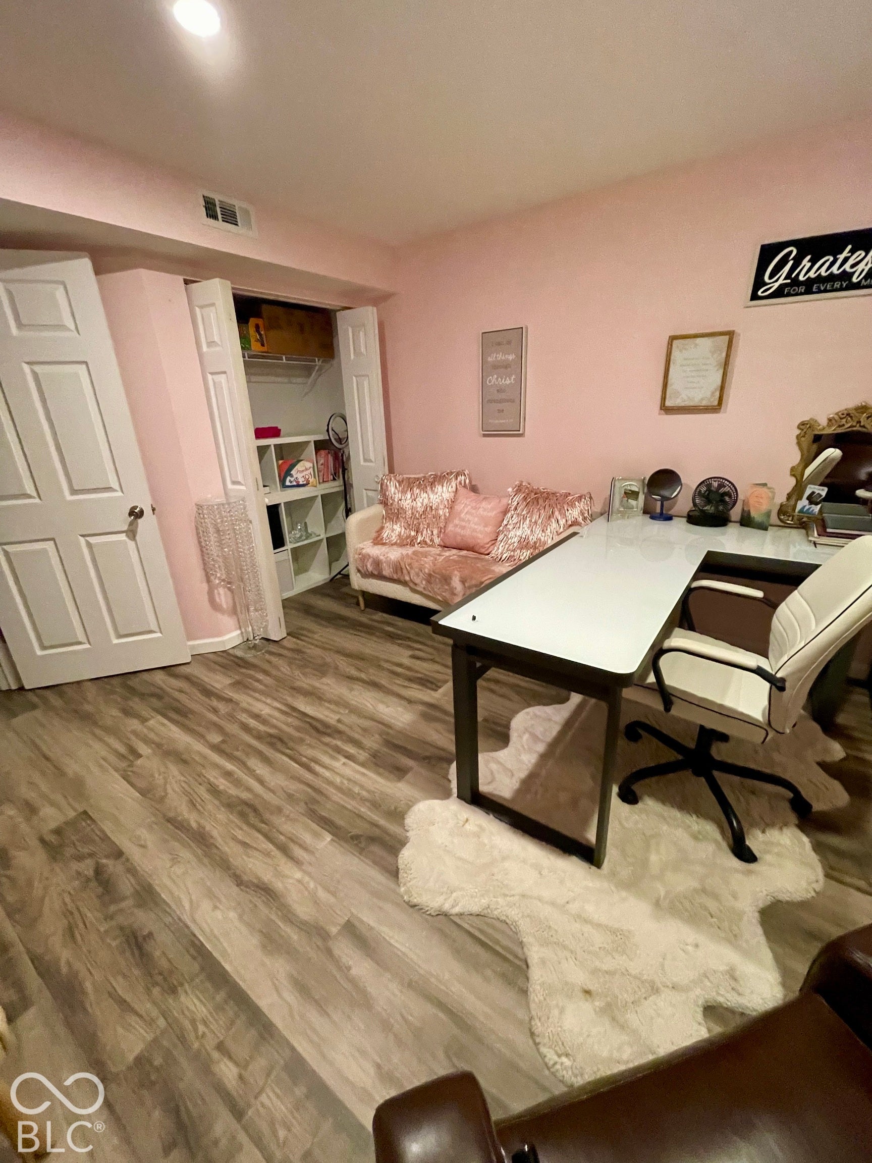 Wood-finish flooring throughout