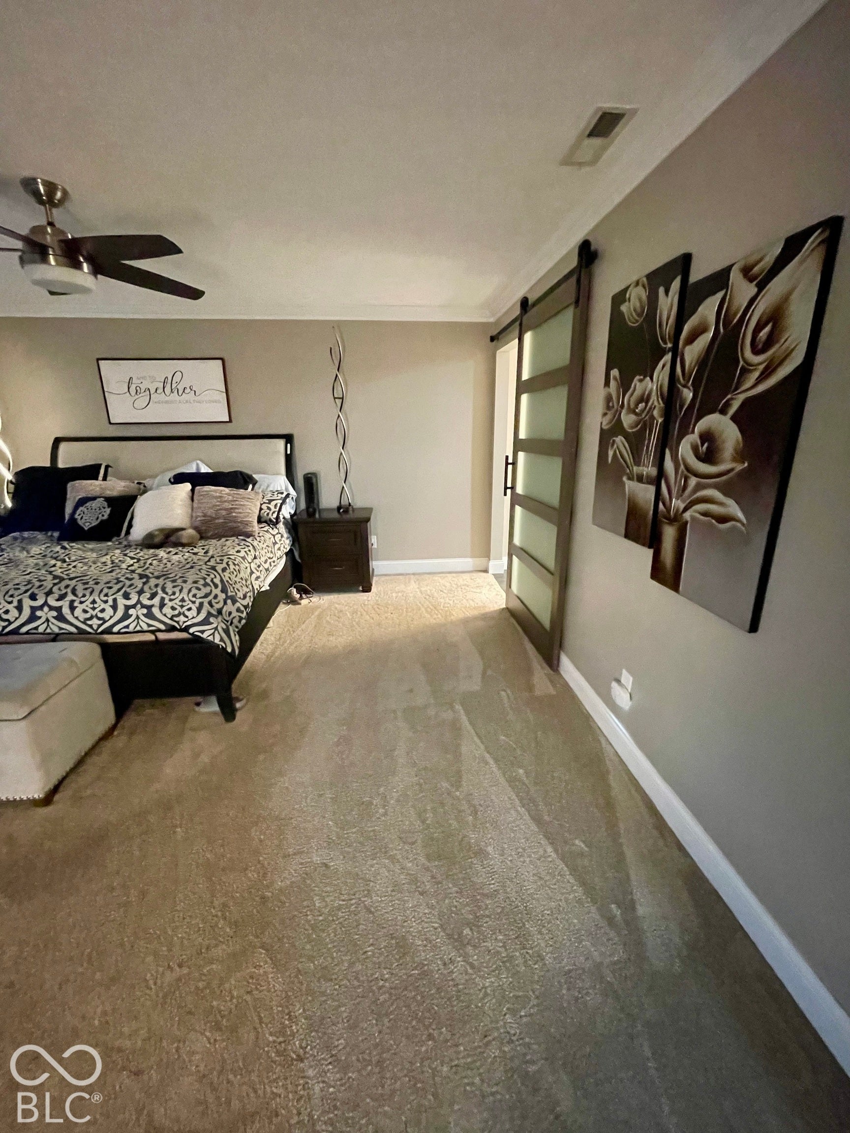 Ceiling fan with brushed nickel finish