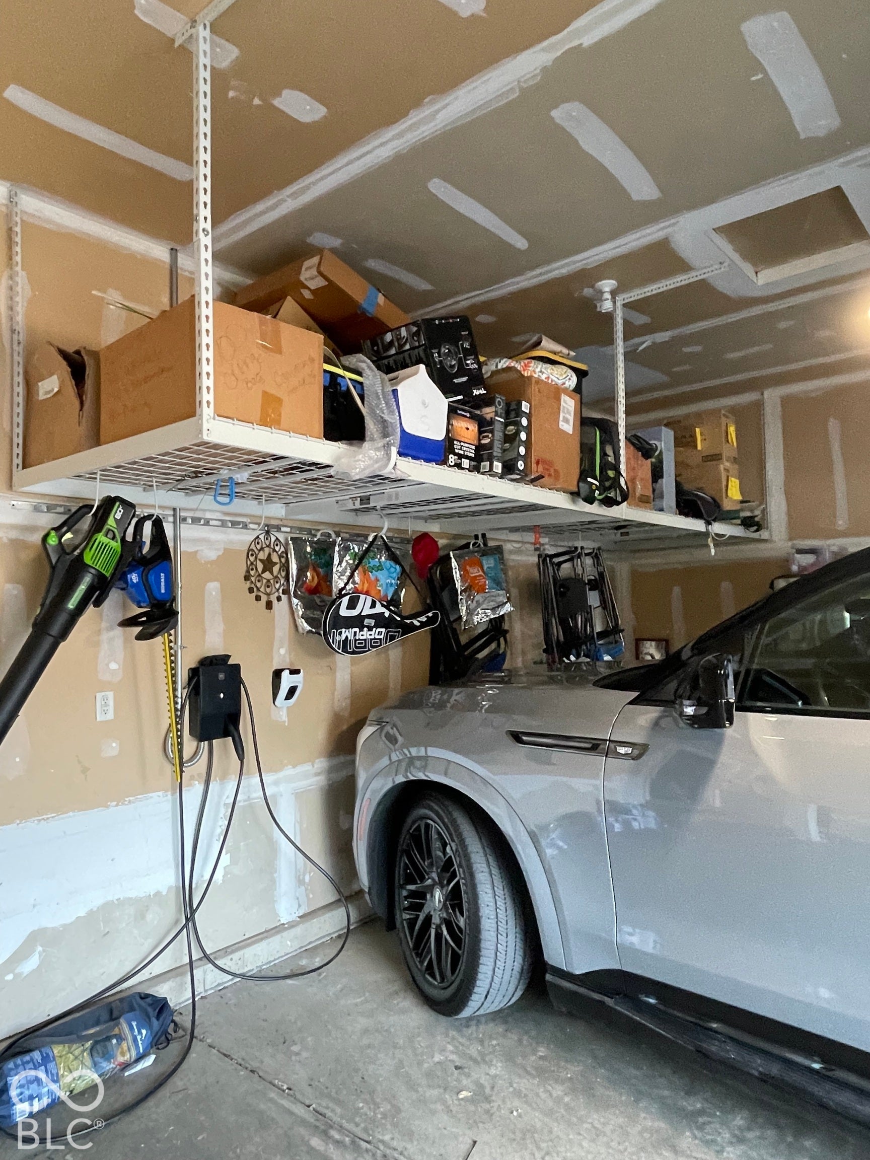 Overhead storage rack system