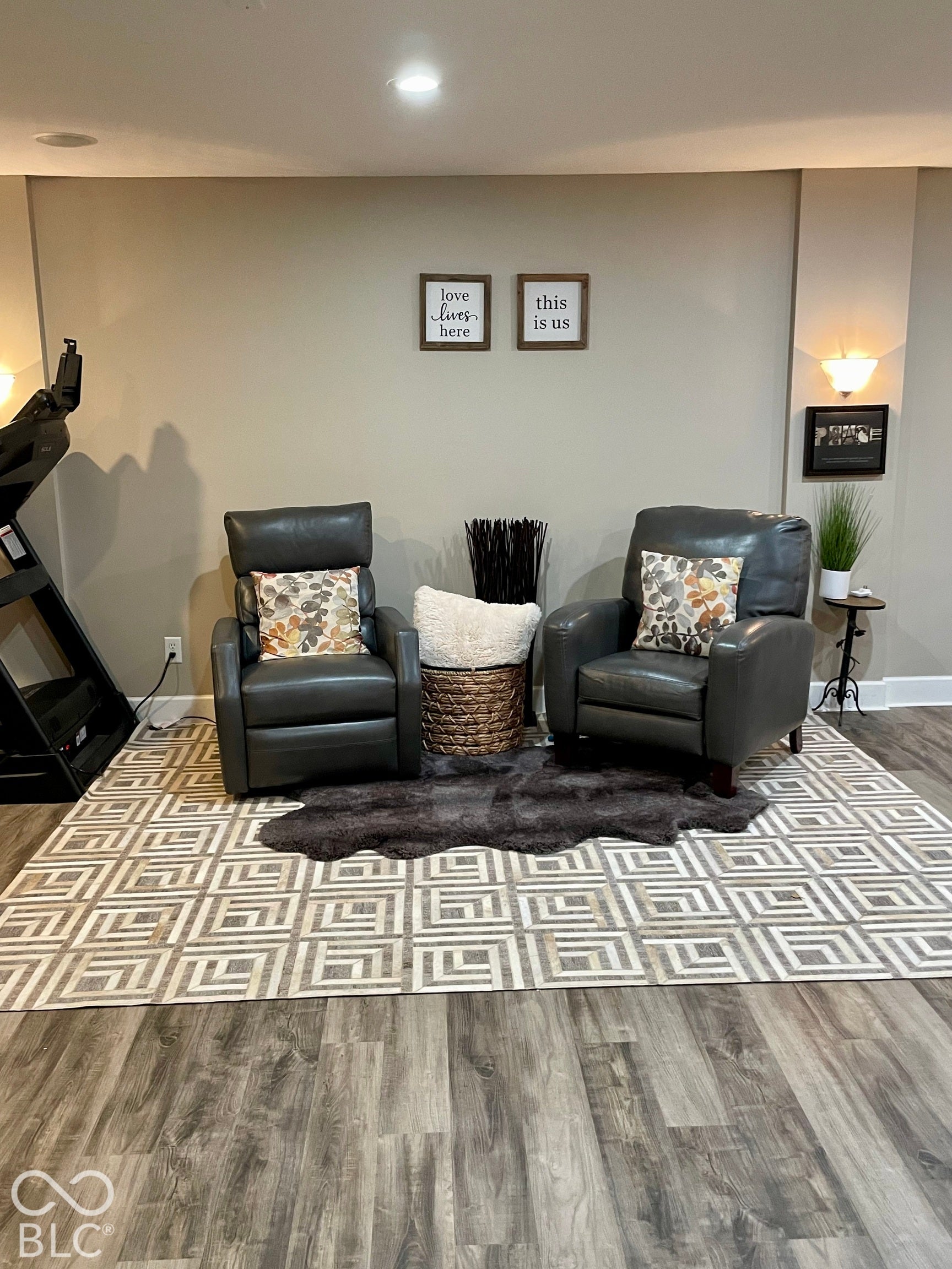 Wood-finish flooring with a neutral color palette