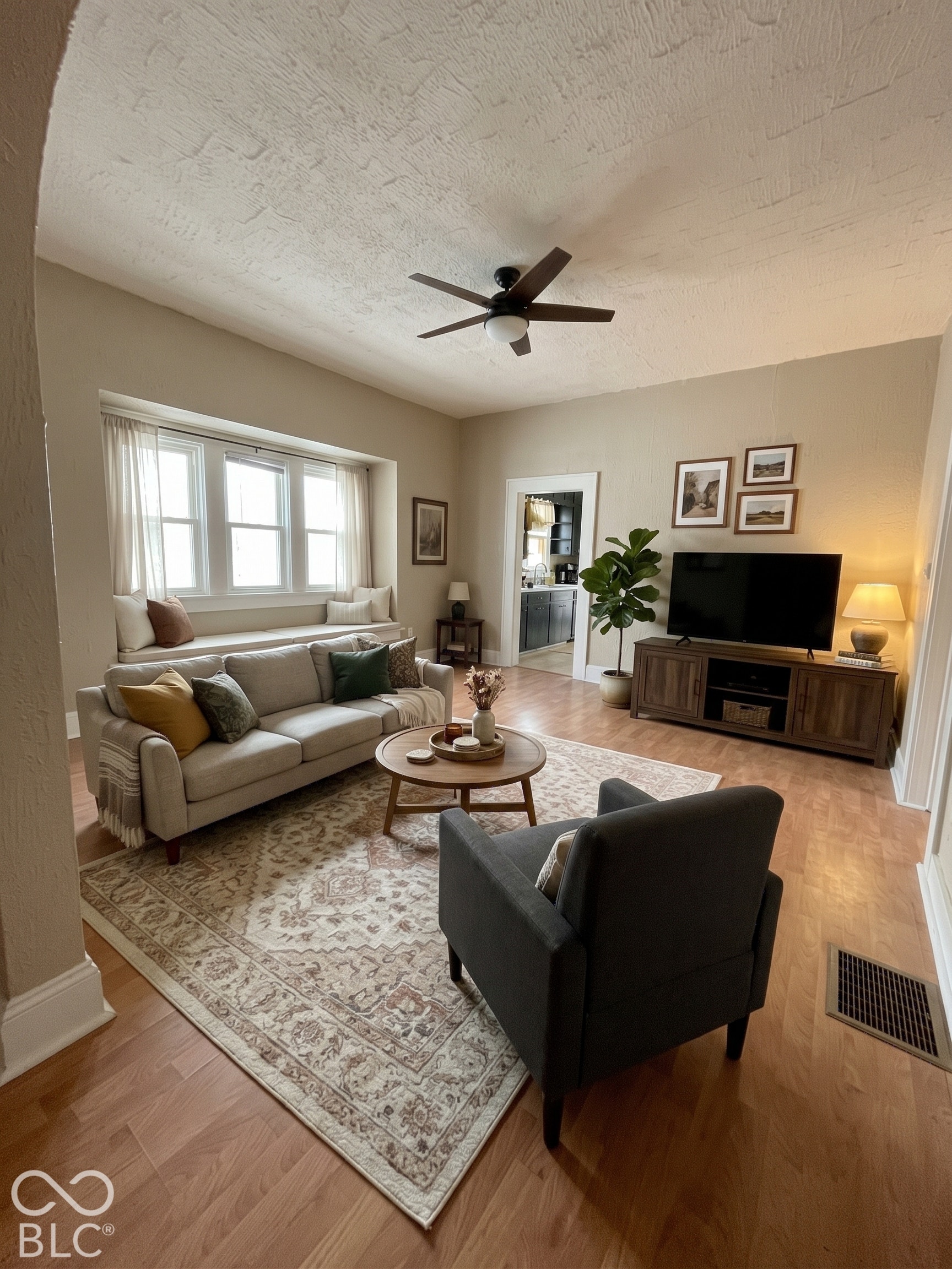 Living room featuring plentiful natural light.