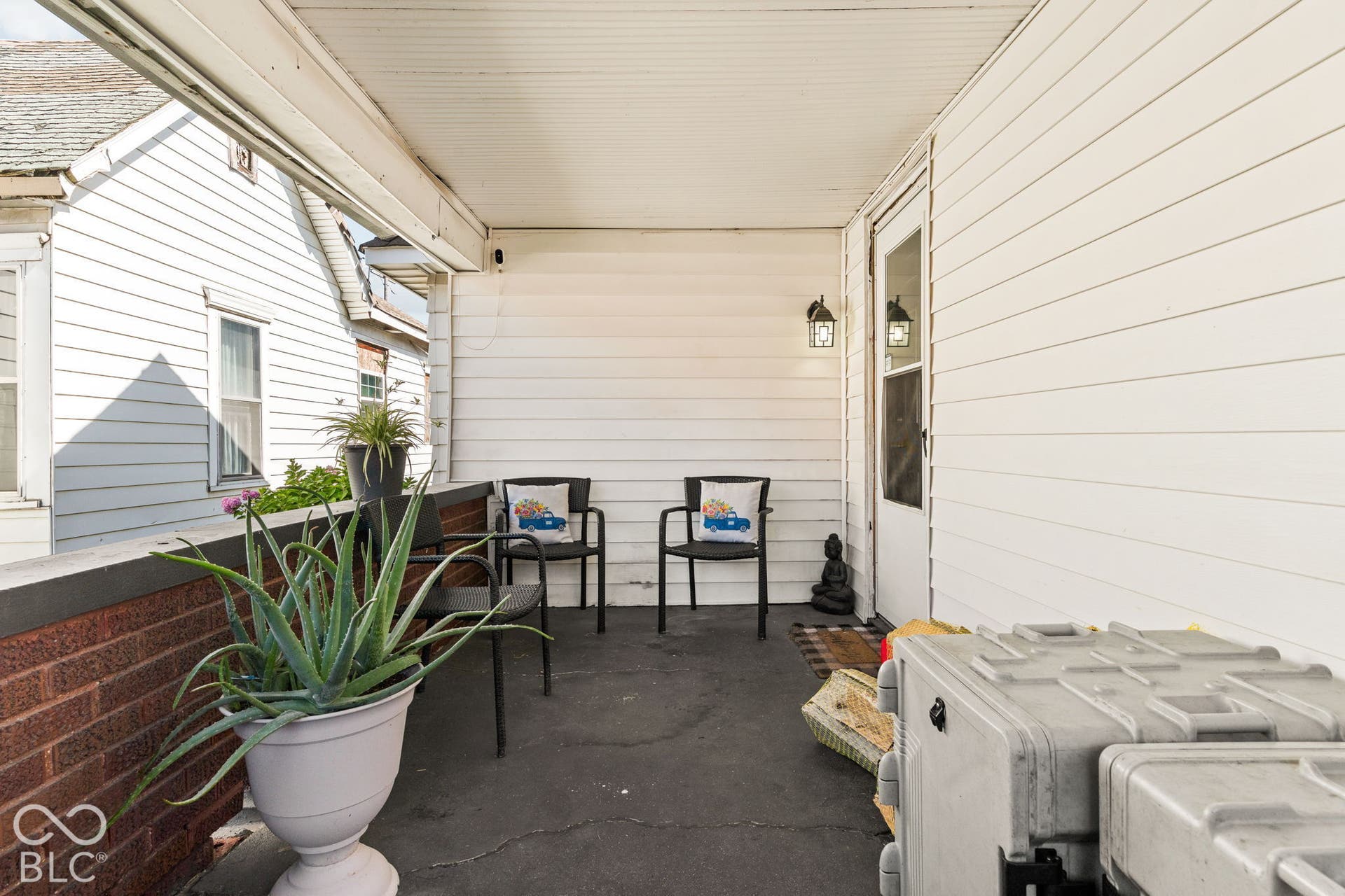 Covered porch.