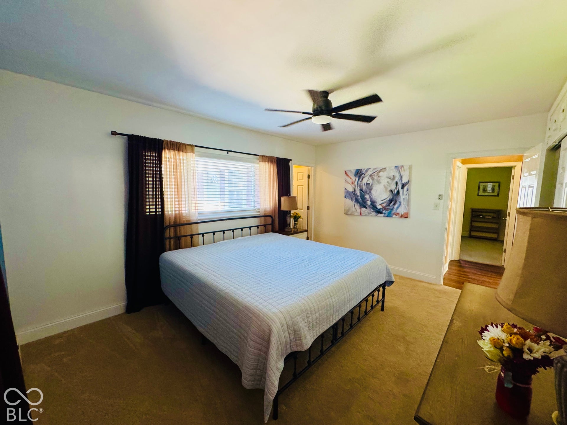 Completely updated Primary bedroom that includes 2 master bedroom closets New Carpet and Primary full bathroom