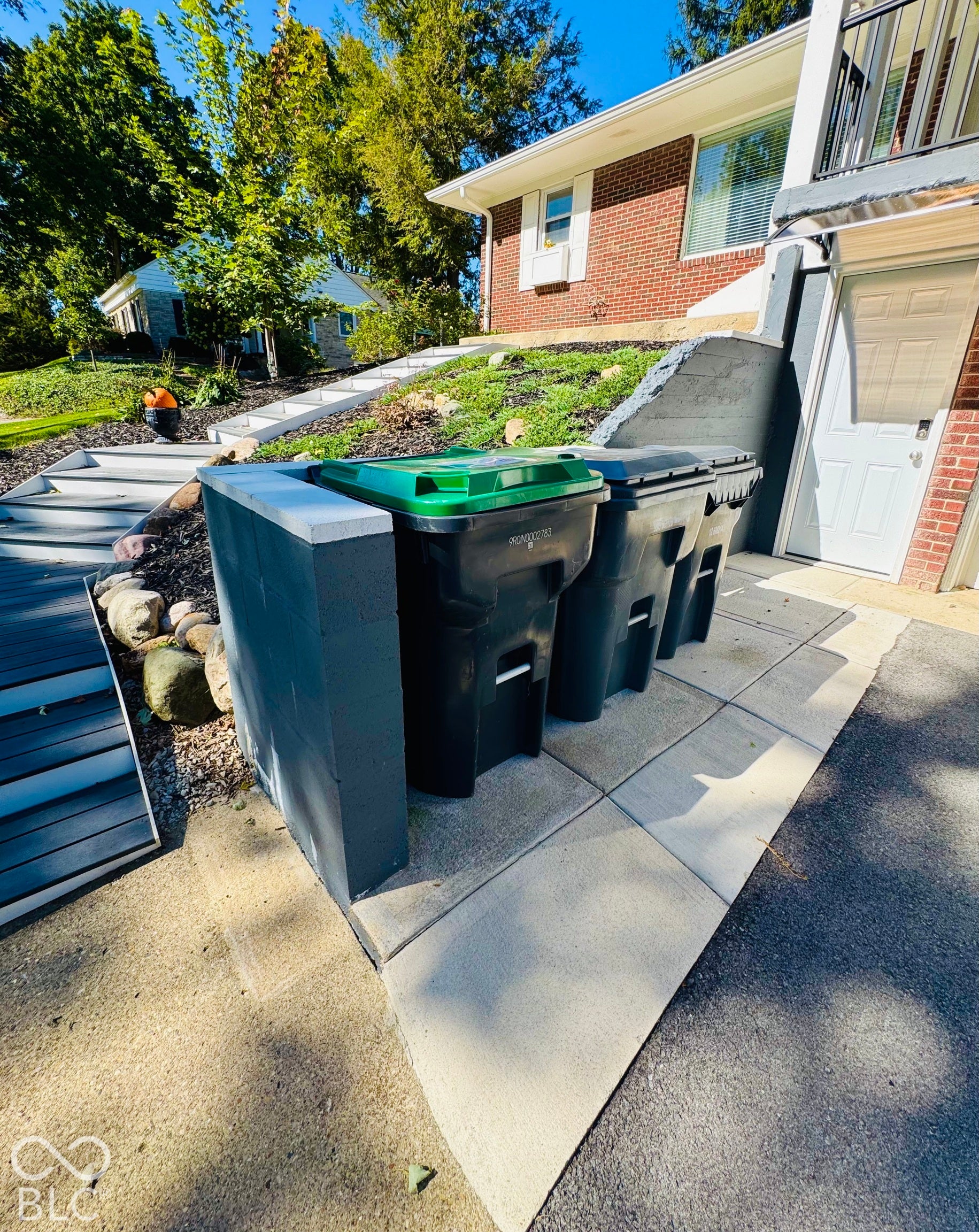 Custom Concreted area for Trash Cans