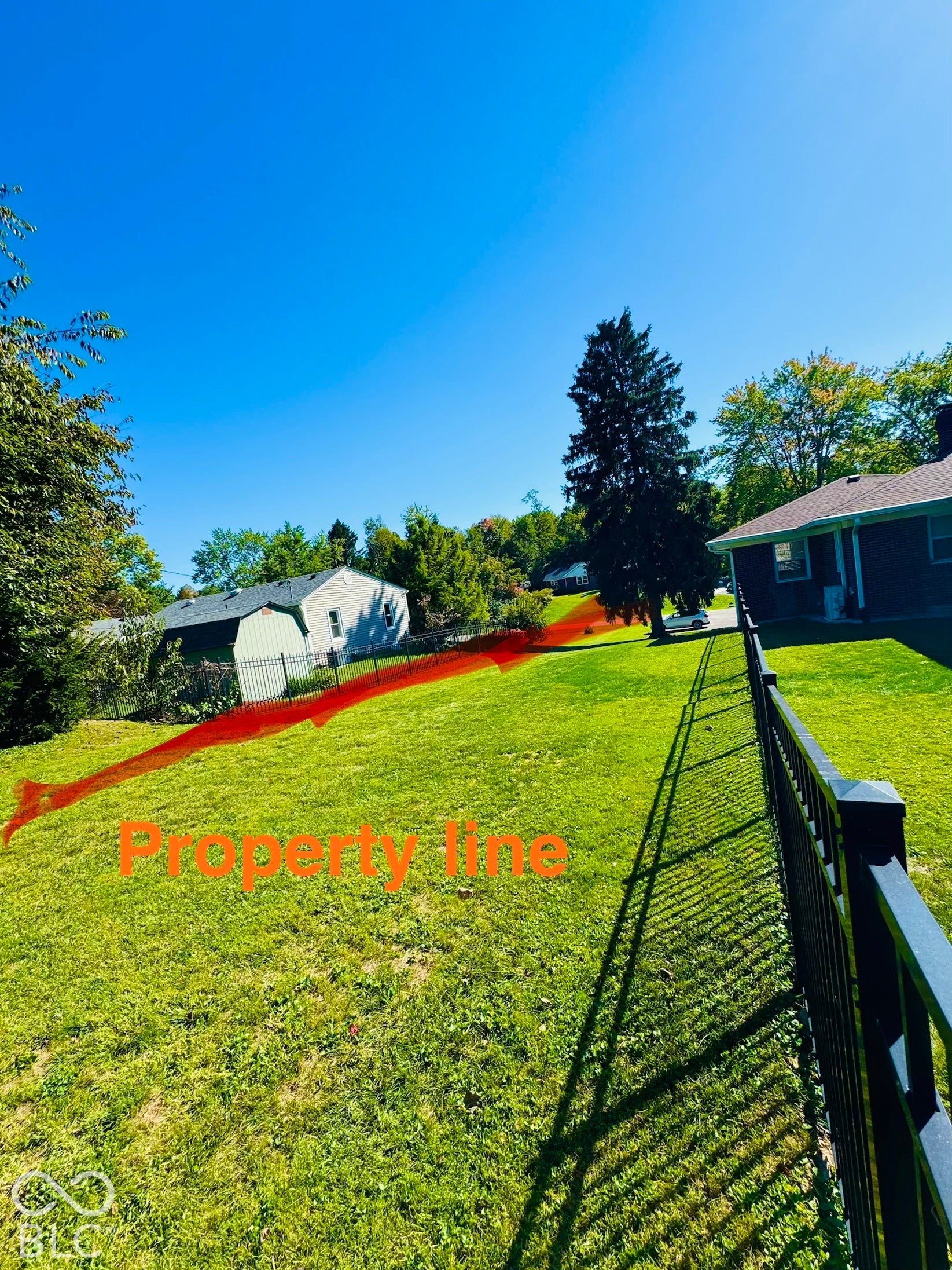 Homes property goes beyond the fence.  the red line is the property line.