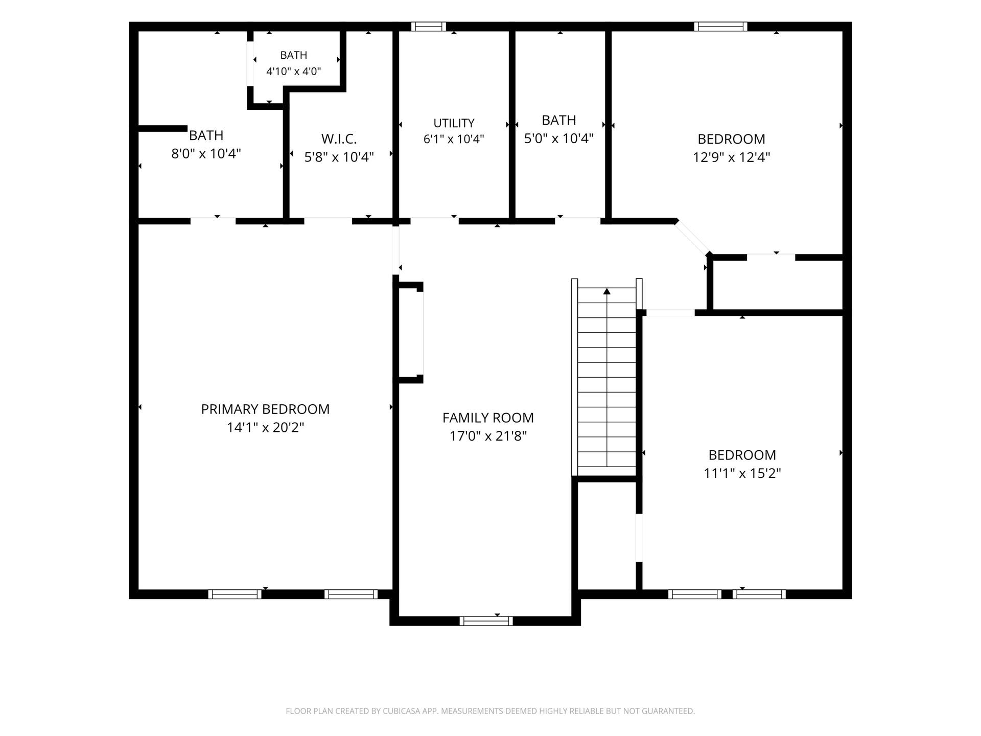 Floor plan for second level