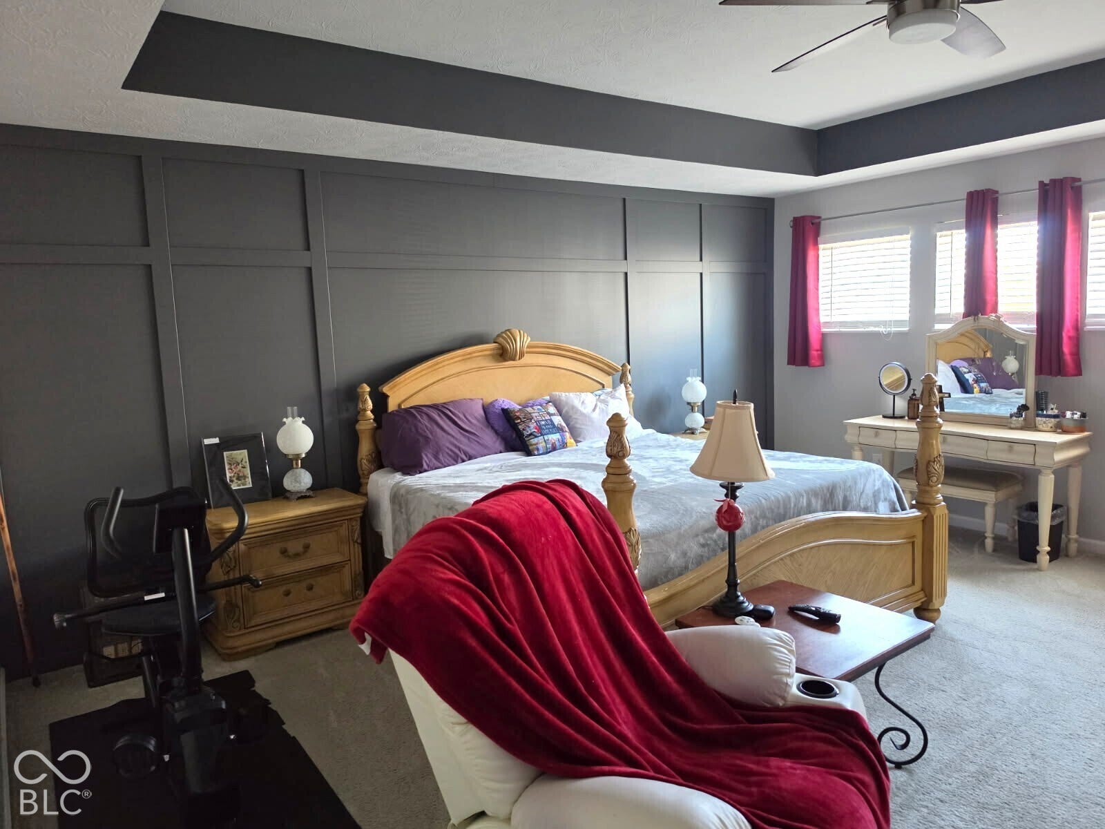 5579 W Turnbuckle Place, McCordsville, IN 46055 Huge master bedroom, tray ceiling, ceiling fan, plenty of natural light.