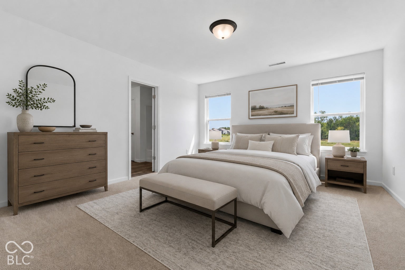 10525 Broadford Street, Indianapolis, IN 46239 Virtually Altered - Carpeted flooring, white walls, and a flush mount ceiling light