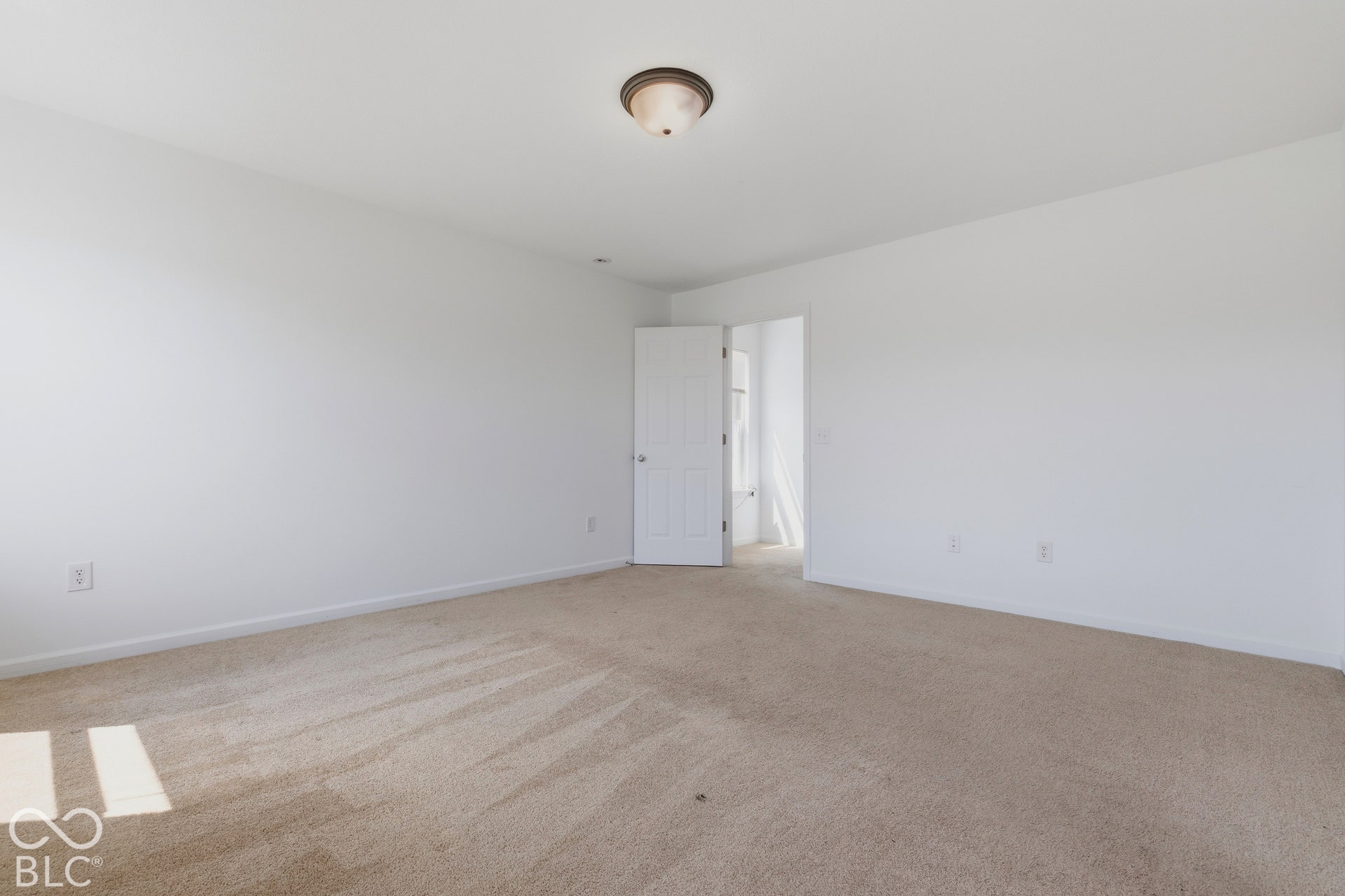 10525 Broadford Street, Indianapolis, IN 46239 Neutral wall colors with carpet flooring and a ceiling-mounted light fixture