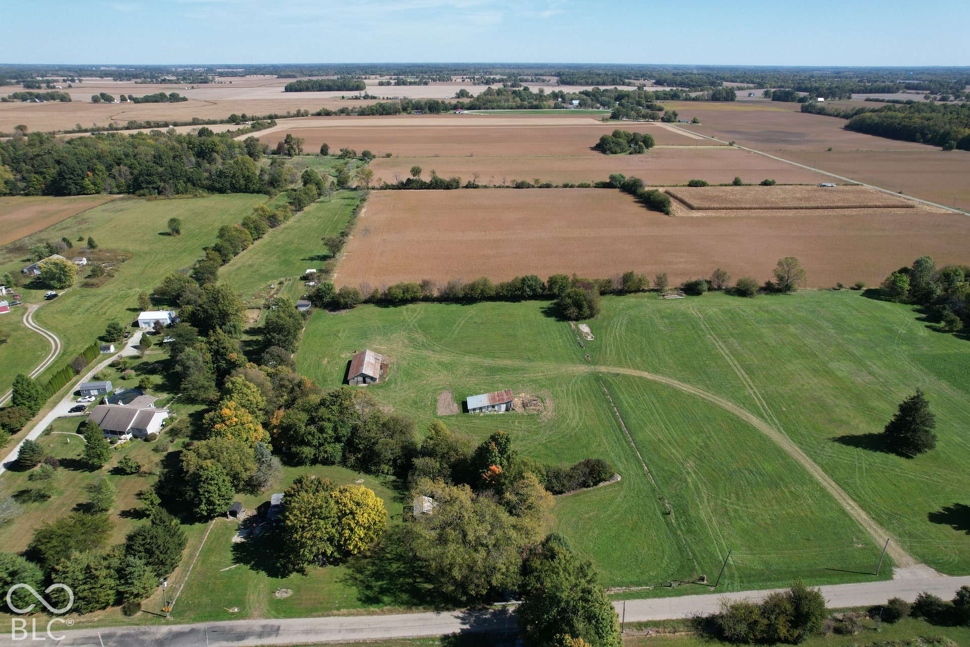 Expansive green space and surrounding agricultural fields