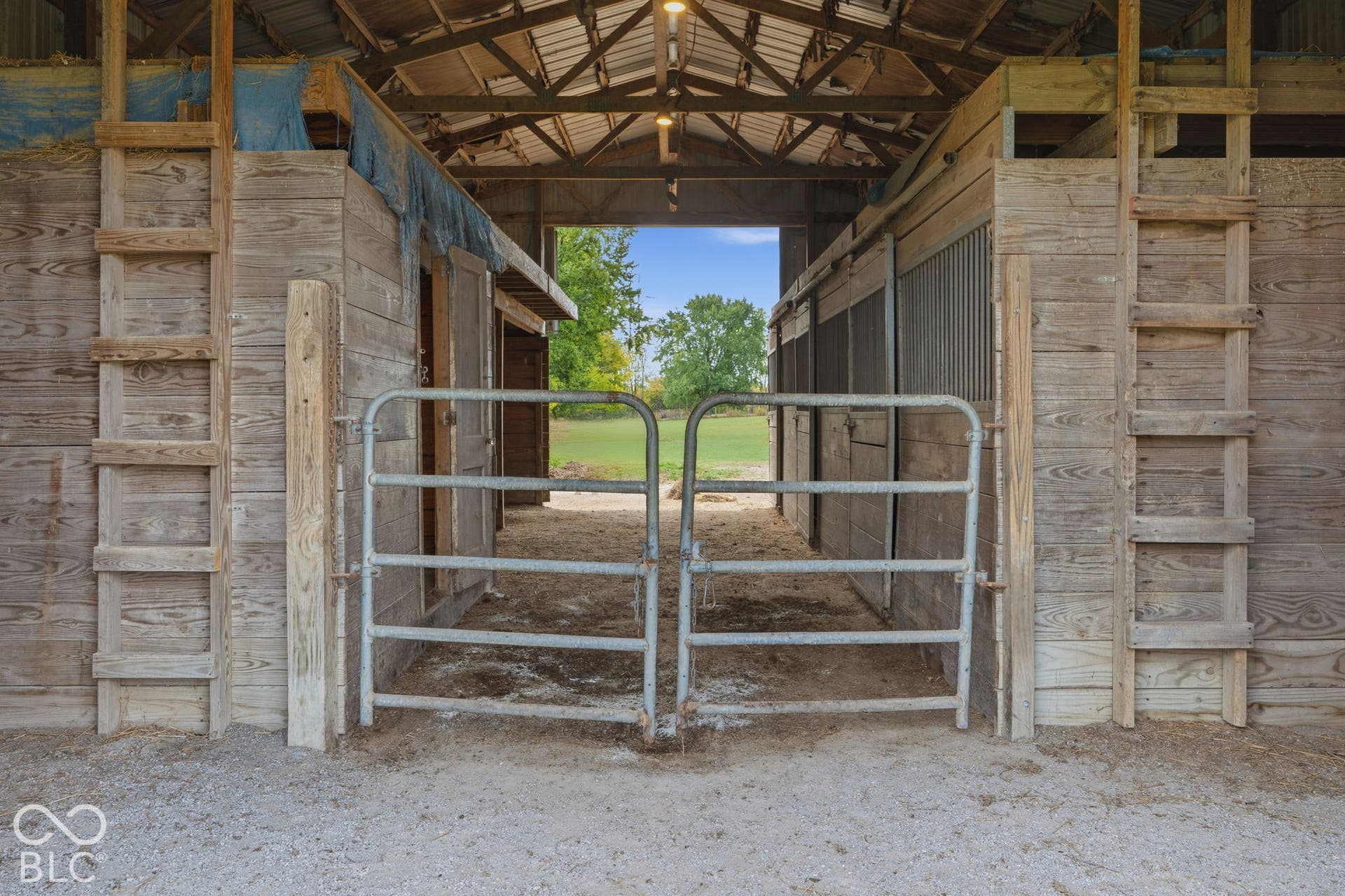 4937 E Edgewood, Indianapolis, IN 46237 Horse barn with stalls and direct access to the fenced property, bringing your horses just steps from home.