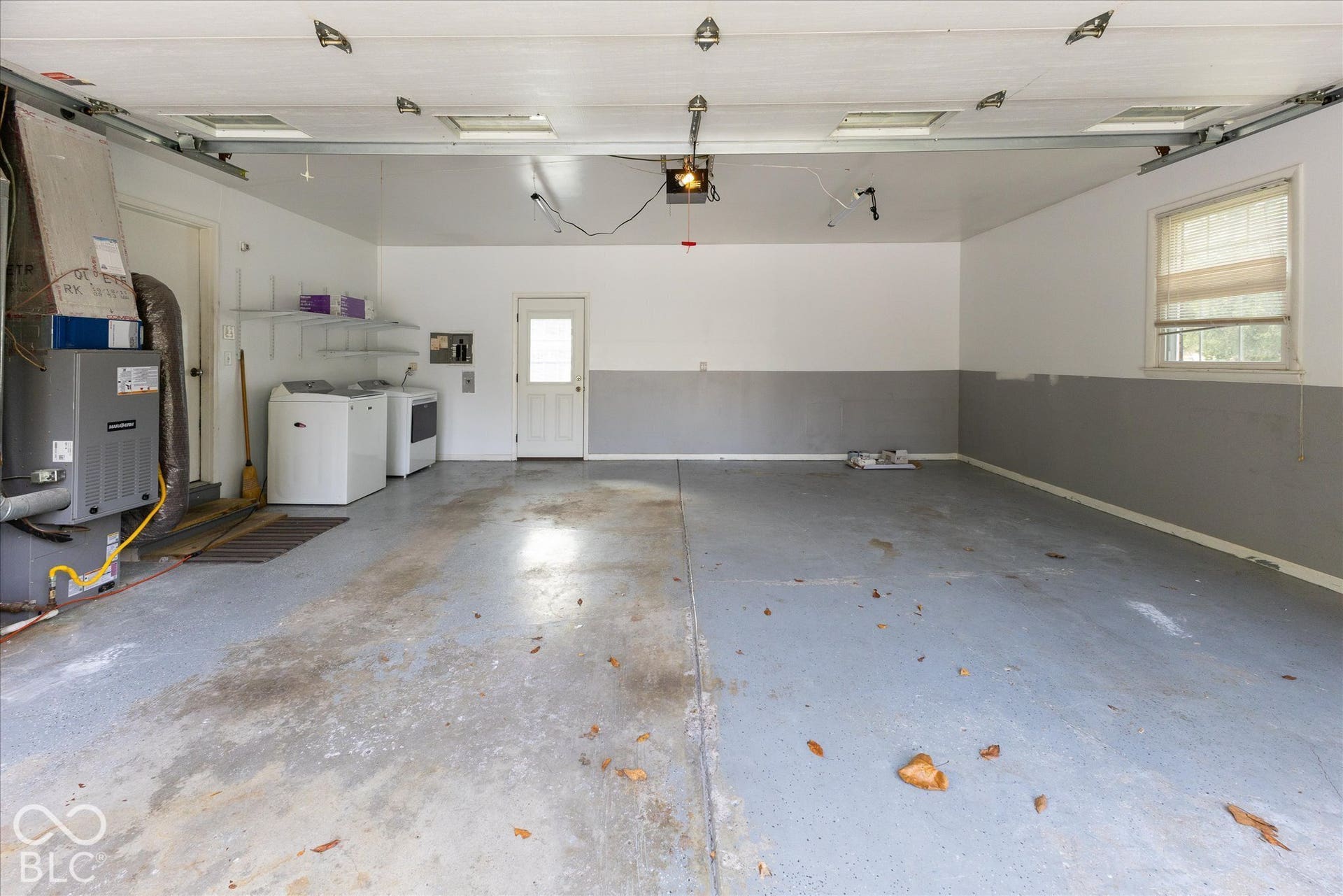 attached garage with laundry