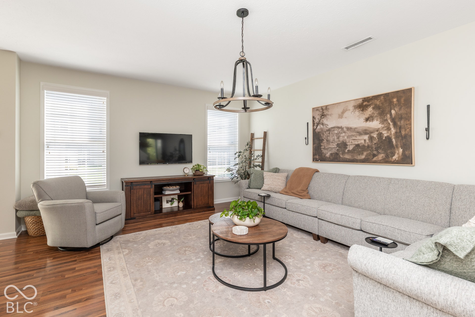 Hardwood-style flooring throughout