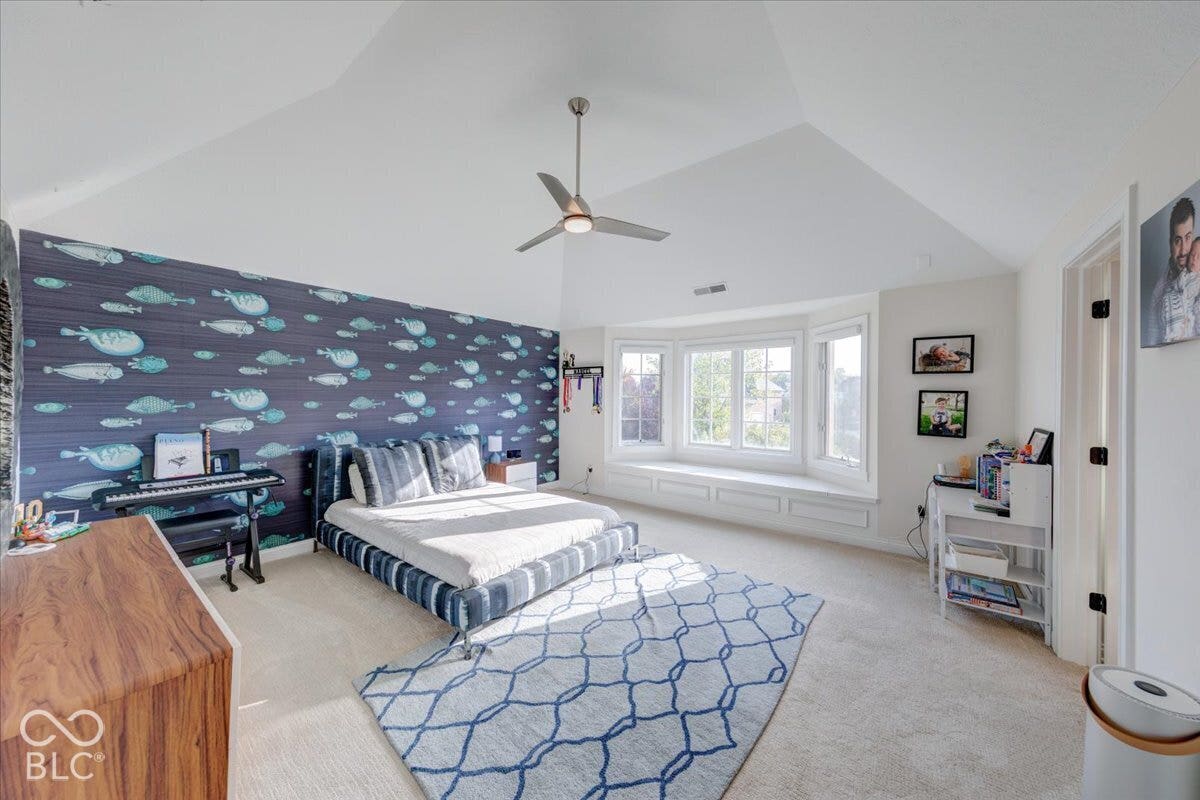 Vaulted ceilings with a ceiling fan