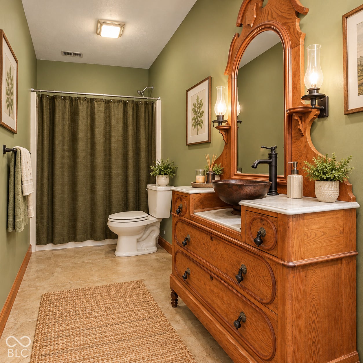 Virtually Altered - Basement bathroom serves the 3rd primary suite in the basement