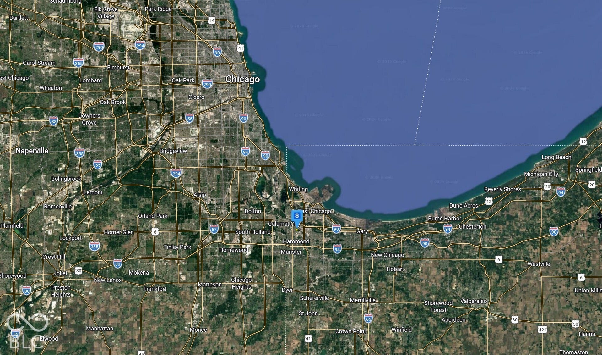 Map Image. Depicting the geographical context of the property within the Chicago metropolitan area