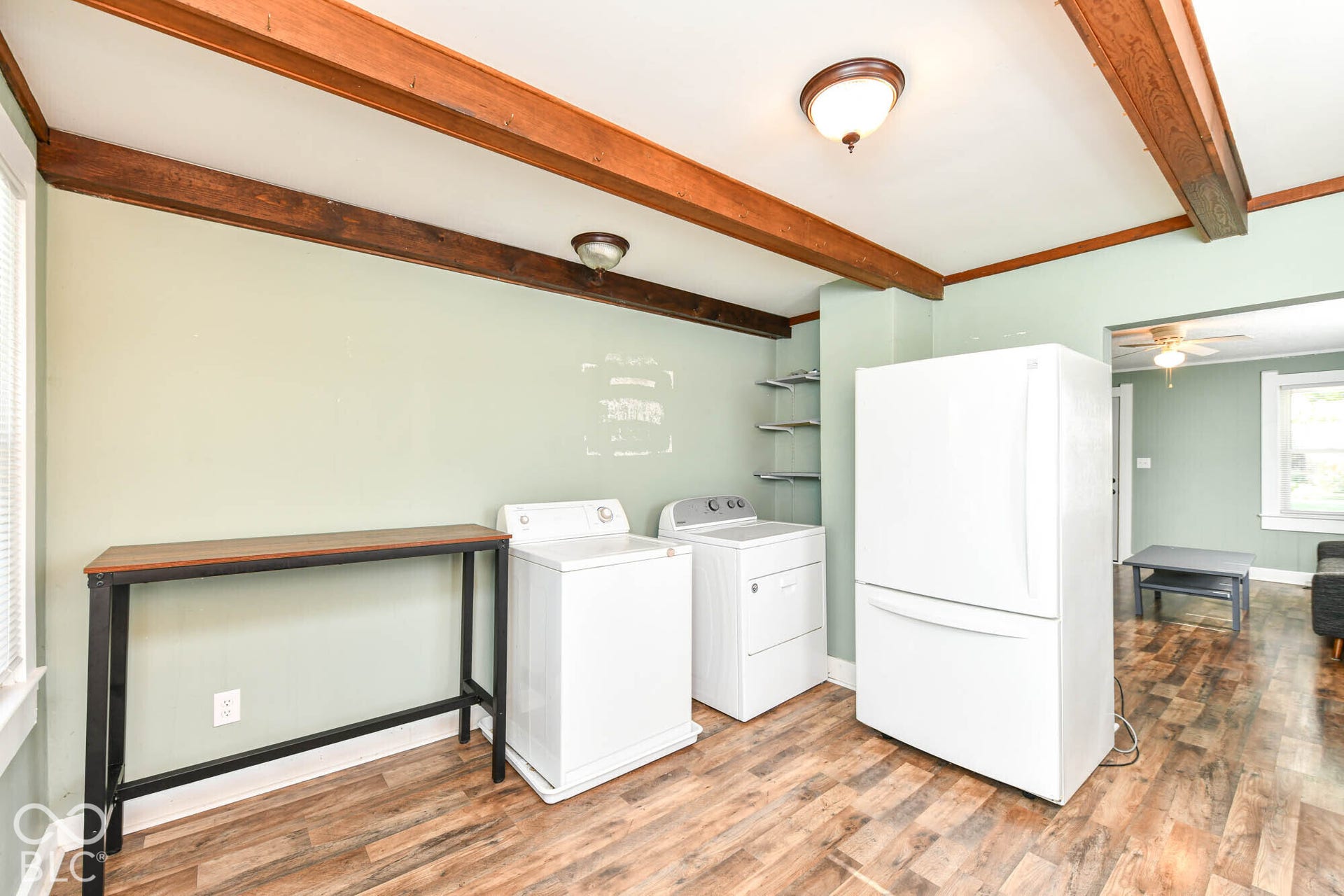 896 Young Street, Franklin, IN 46131 The washer and dryer are currently located on the back wall of the kitchen.