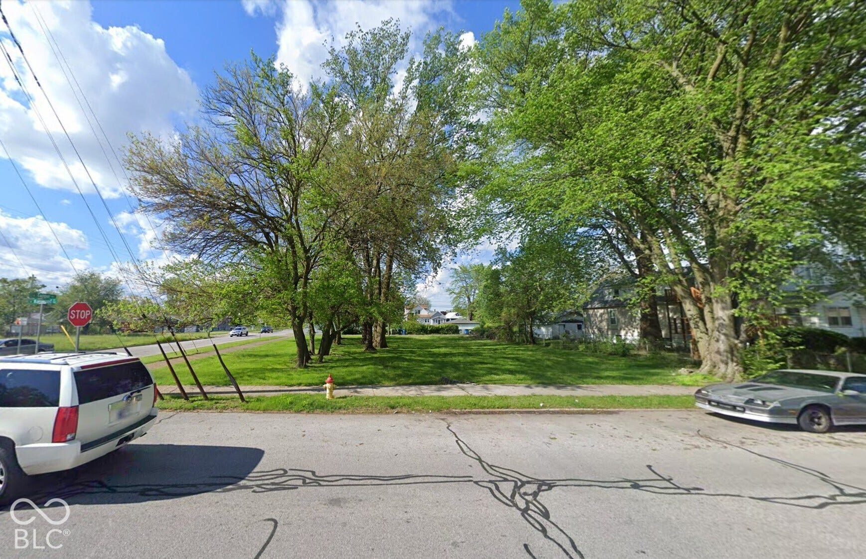 Expansive lot featuring mature trees and a manicured lawn