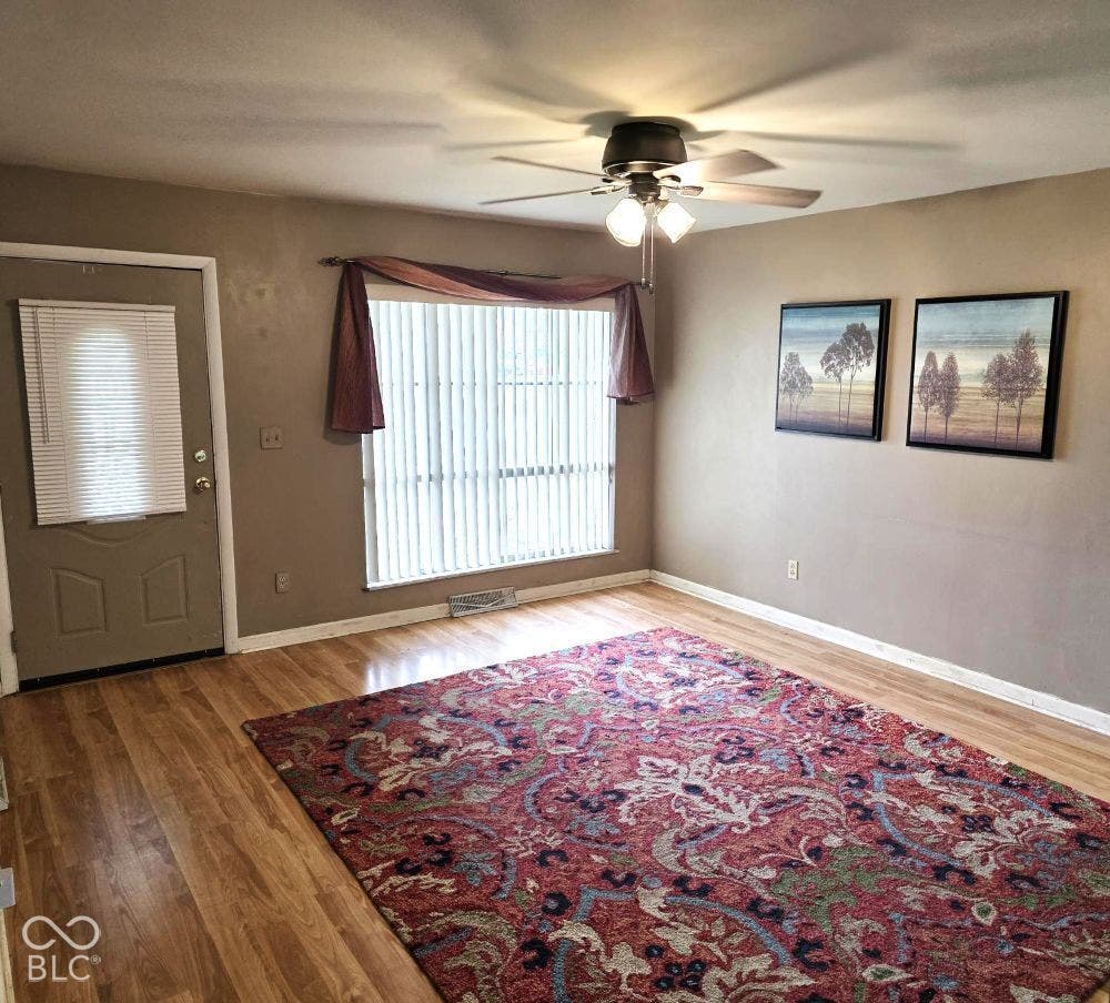 Wood-finish flooring throughout