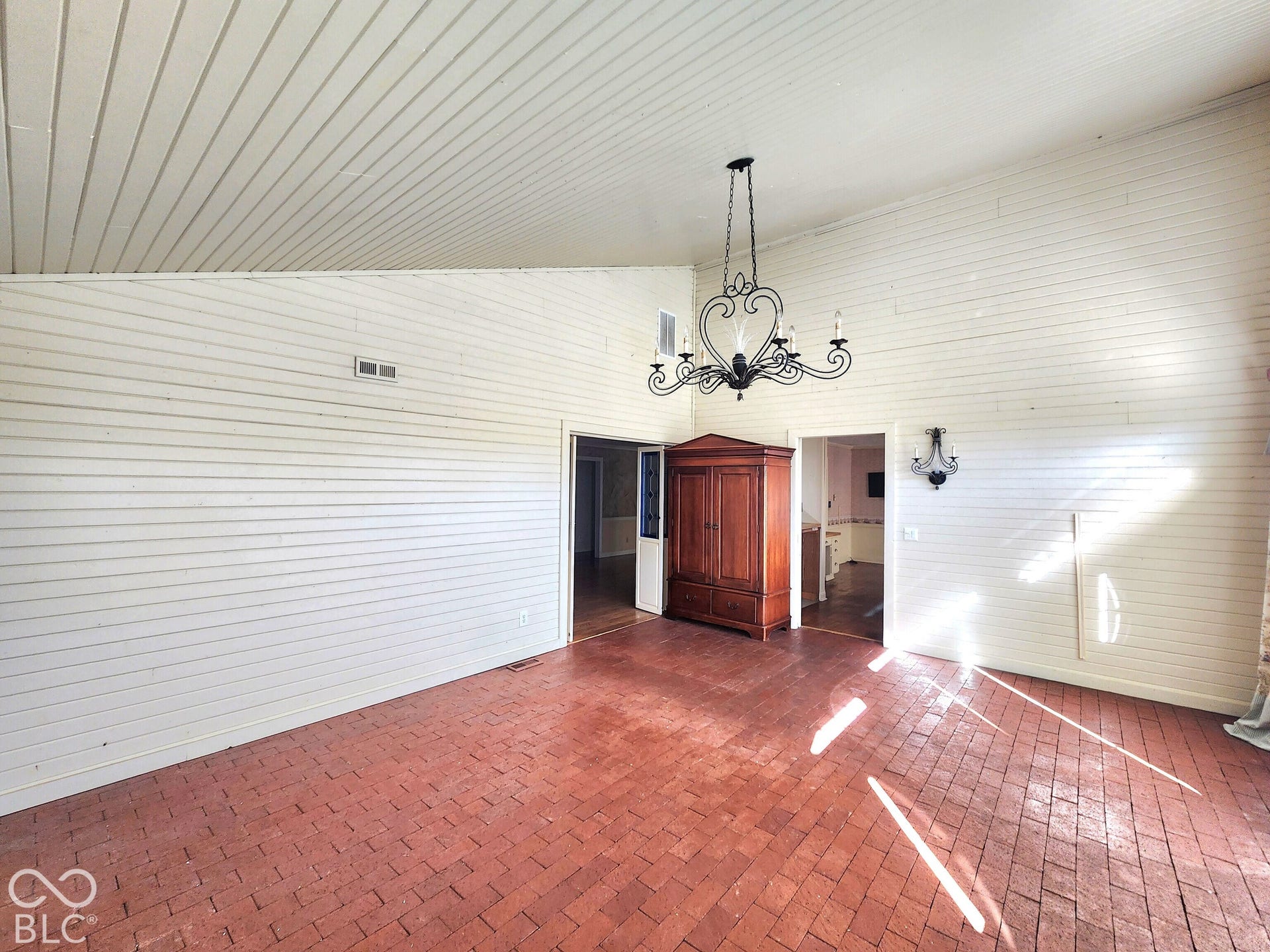 Family Room with Brick Floor