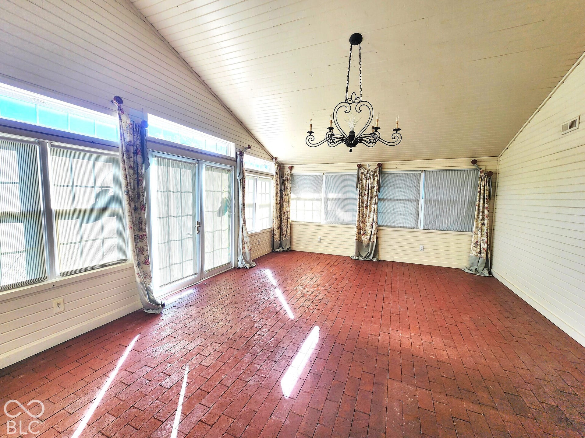 Family Room with Brick Floor