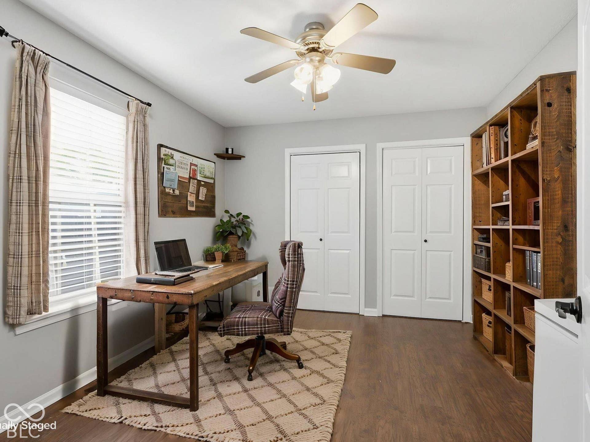 Bedroom #4 was used as an office/craft room.  Here it is virtually staged as an office.