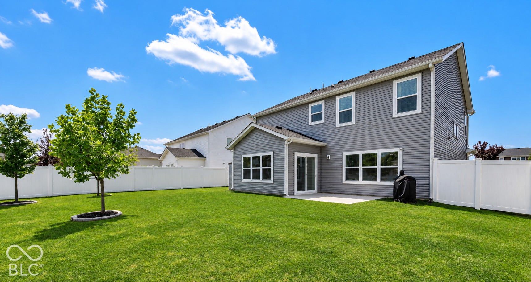 Such a gorgeous and large backyard surrounded by a 6ft privacy fence.