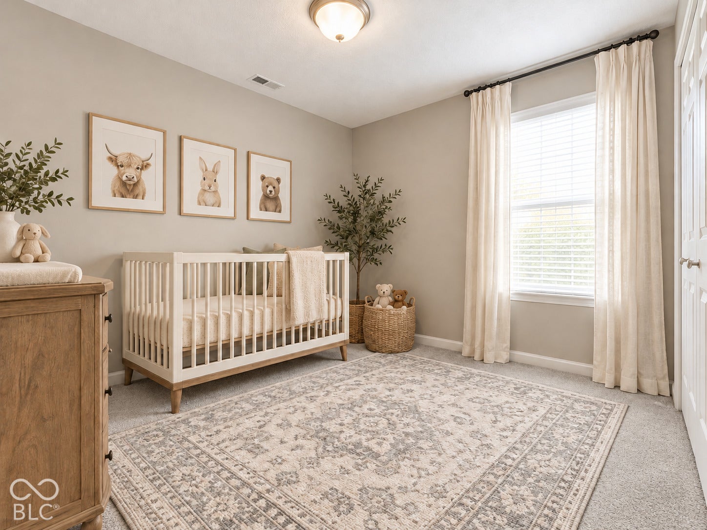 Virtually Altered - Virtually staged nursery/secondary bedroom with a ton of natural light