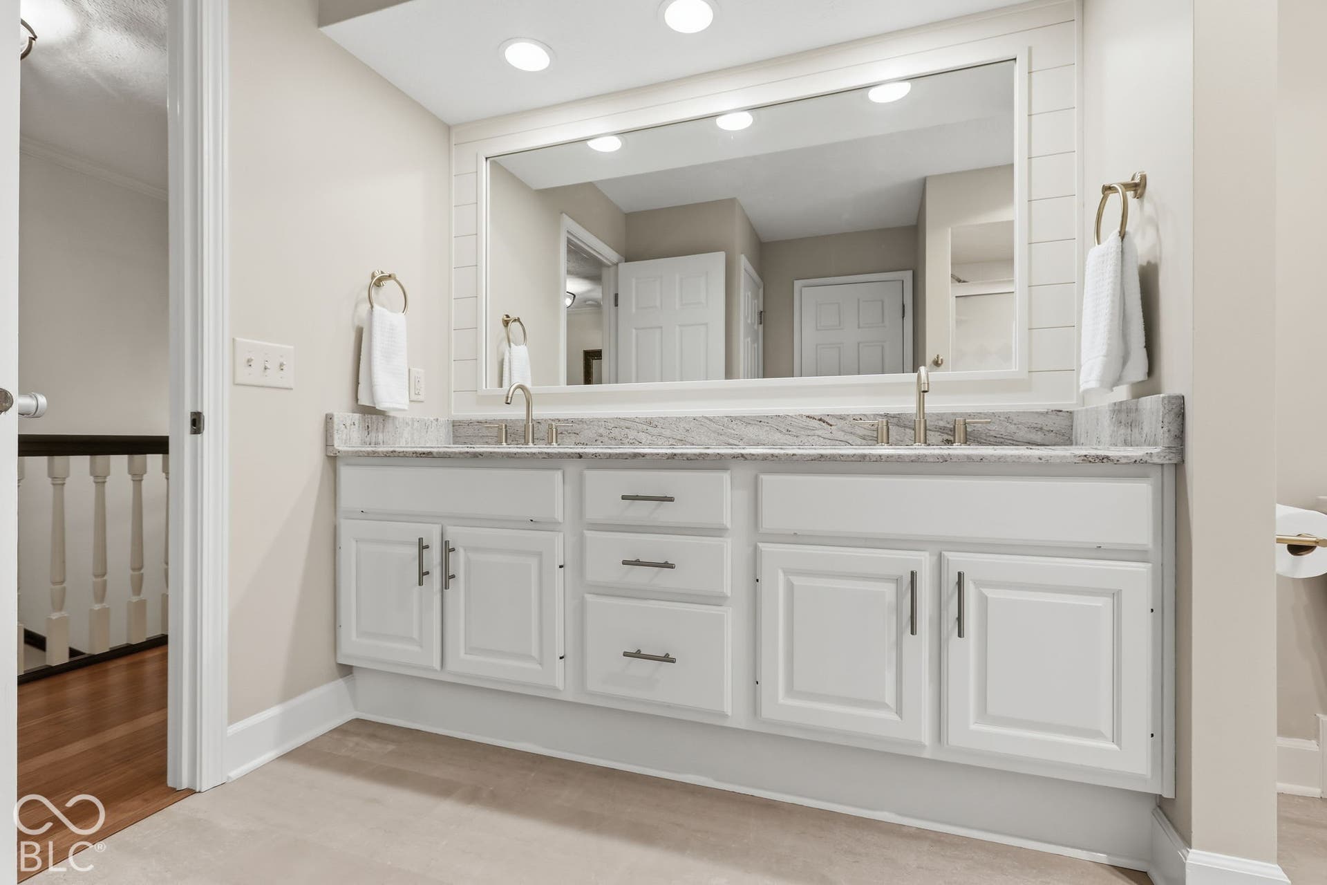 Upstairs Guest Bathroom with double vanity