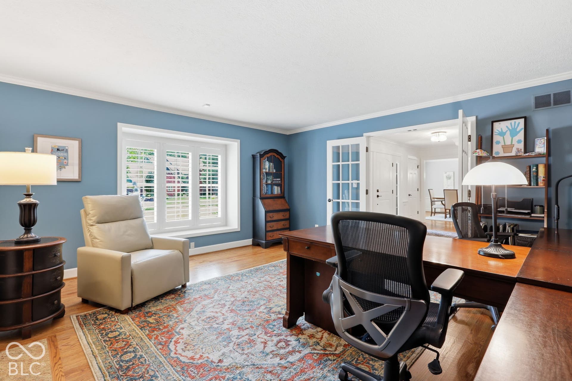 Home Office with French Doors