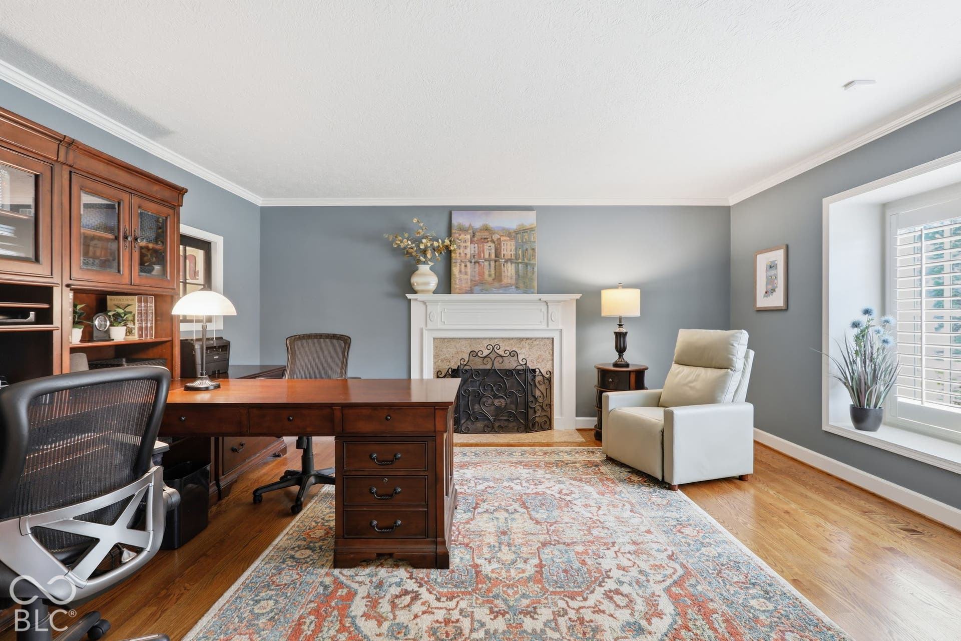 Gas Fireplace in Dedicated Home Office