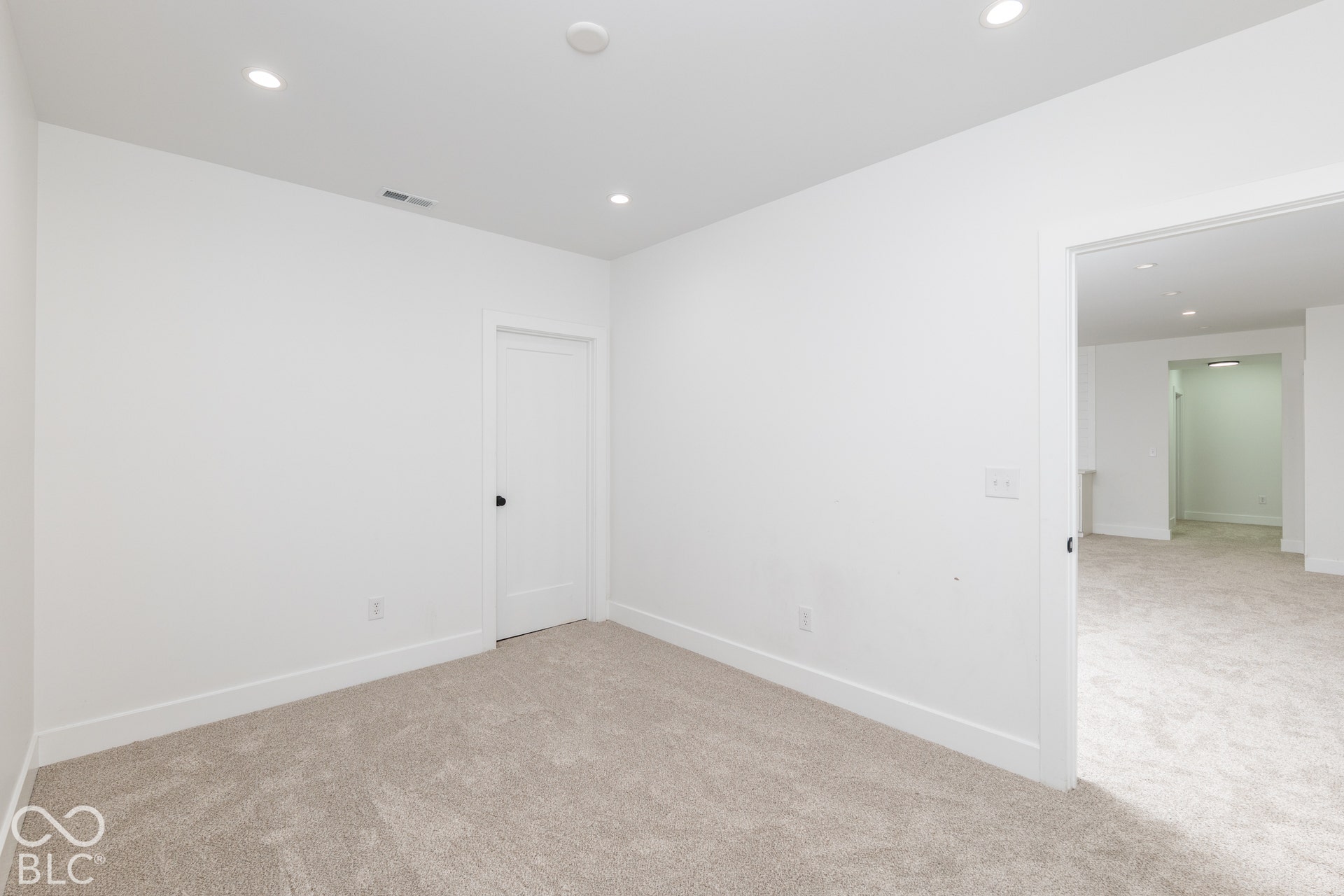 1401 Olive Street, Indianapolis, IN 46203 Neutral interior featuring wall-to-wall carpeting, recessed ceiling lighting, and a single-panel interior door